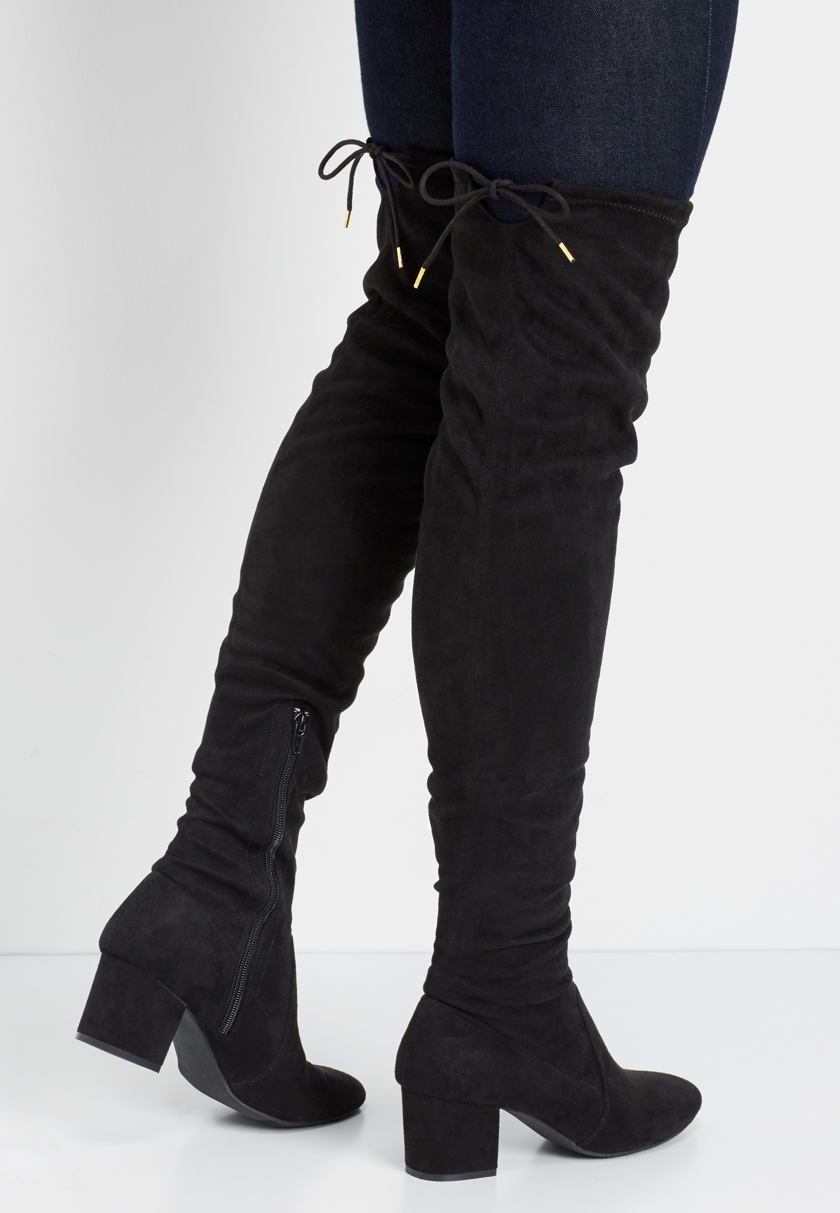 knee high faux suede boots