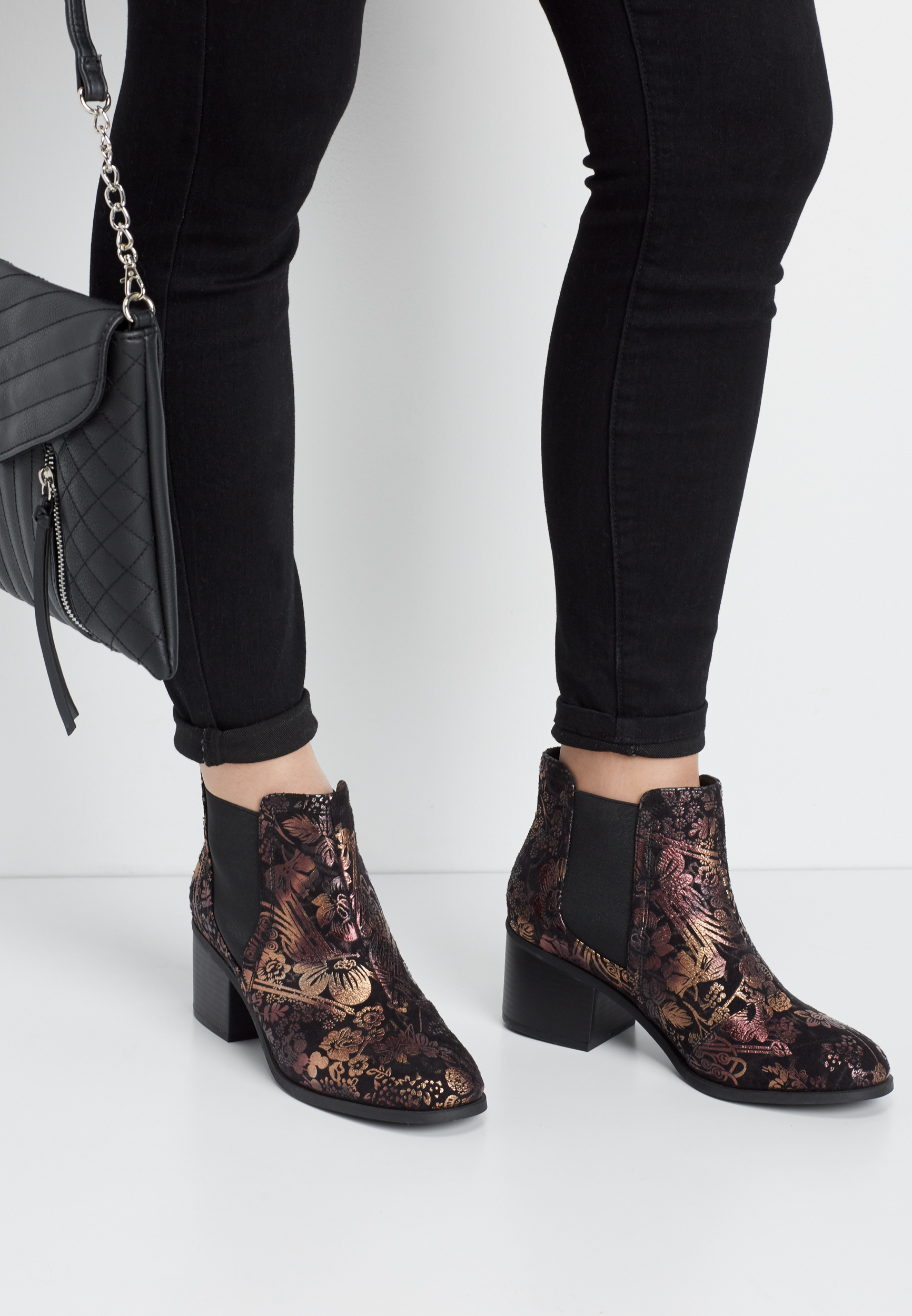 Chelsea brocade ankle bootie | maurices