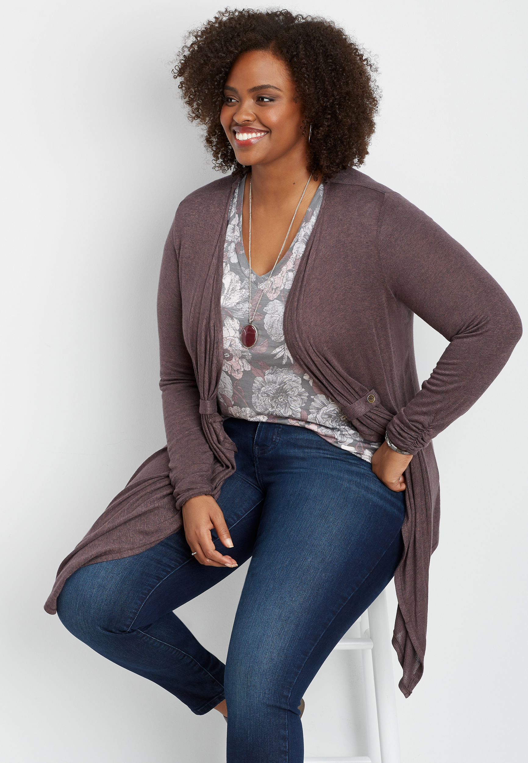 Plus Size Open Front Tab Cardigan Maurices 