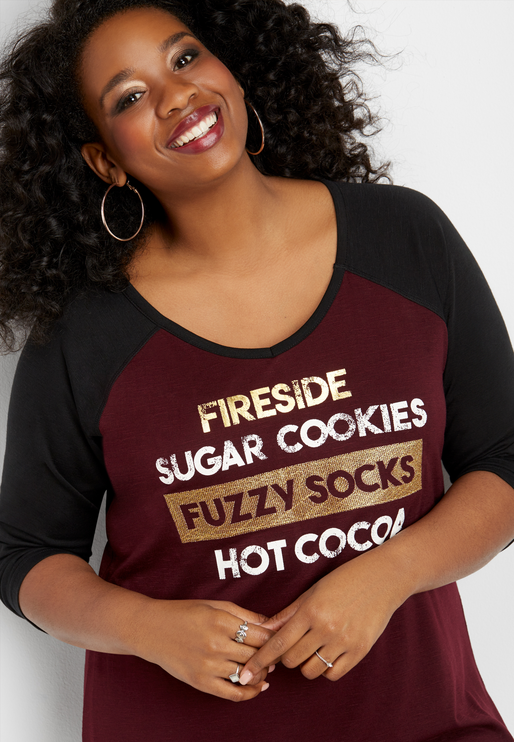 plus size cozy list graphic baseball tee maurices