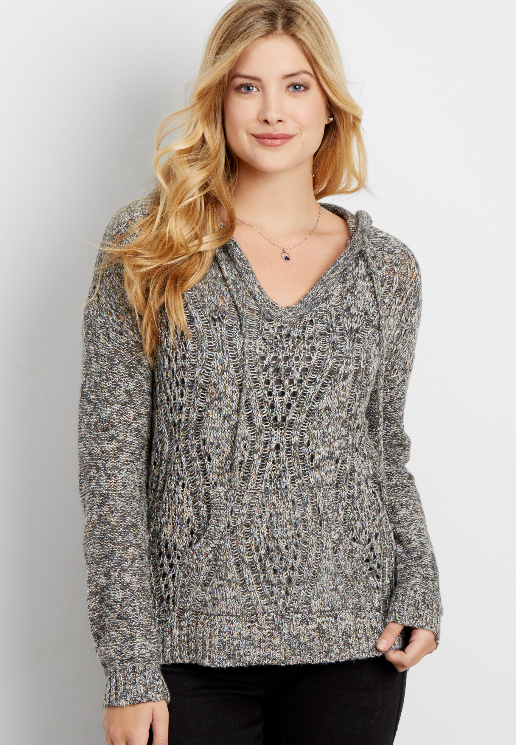 hooded pullover sweater with pocket | maurices