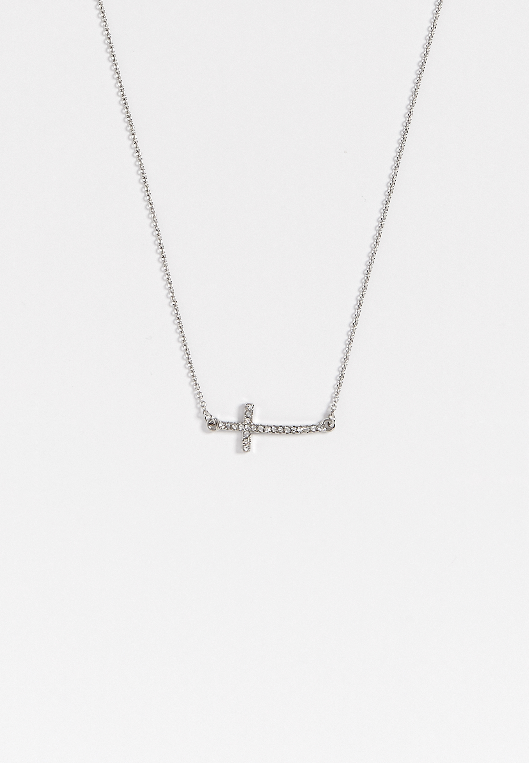 dainty rhinestone cross necklace | maurices