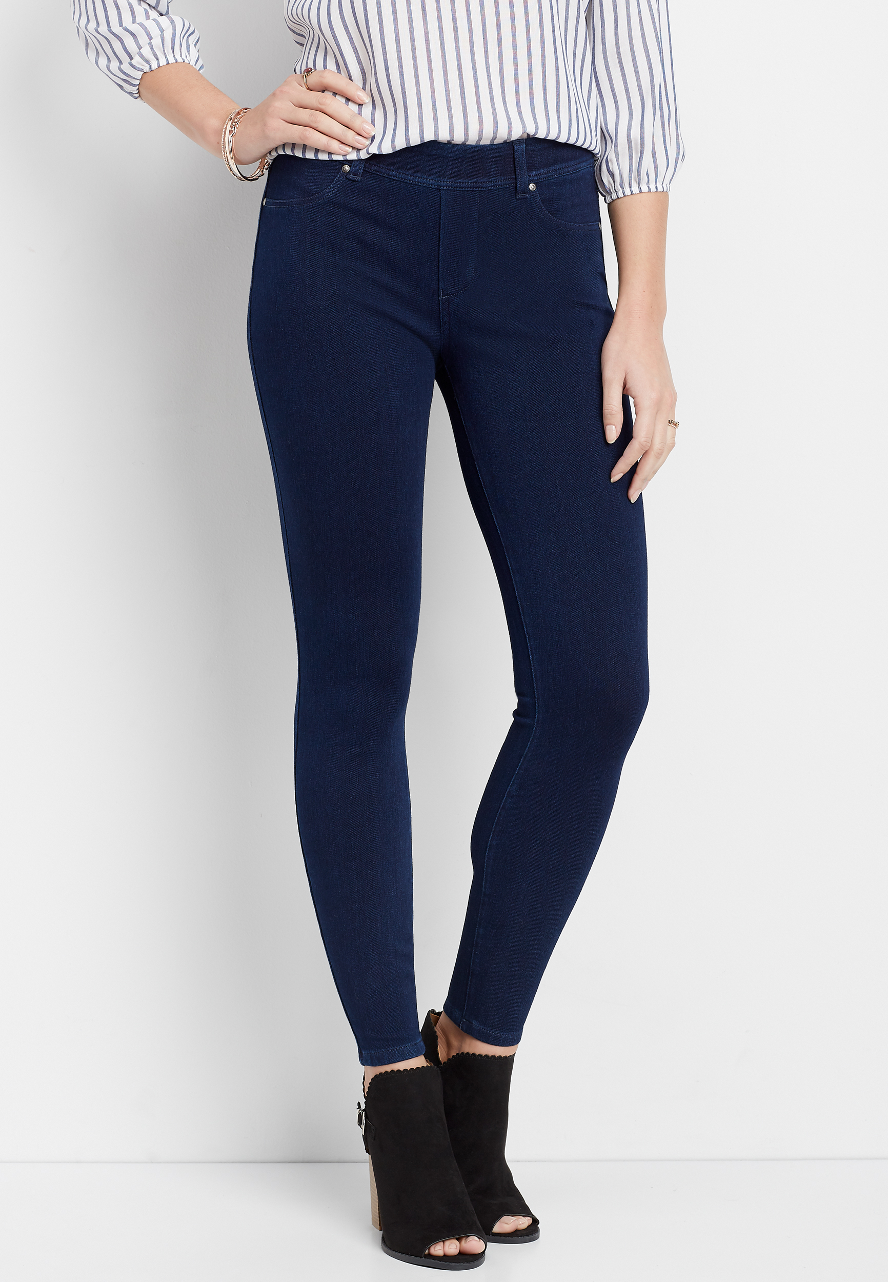 knit denim pull on pant | maurices