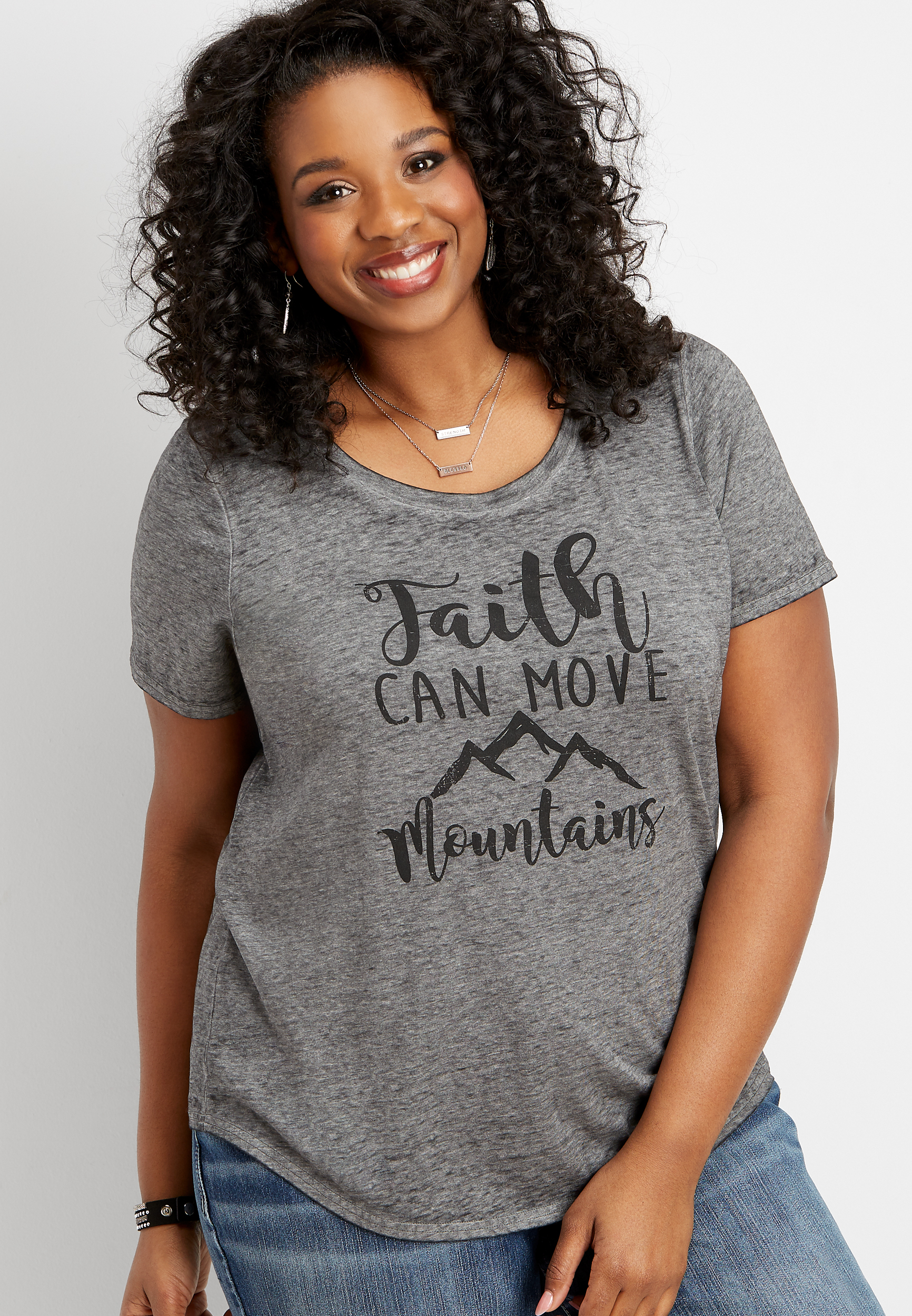 plus size faith can move mountains graphic tee | maurices