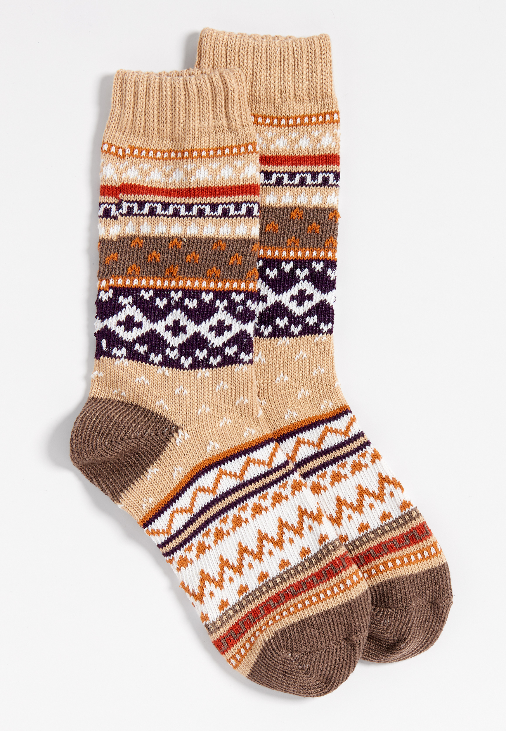 knit fairisle crew socks | maurices