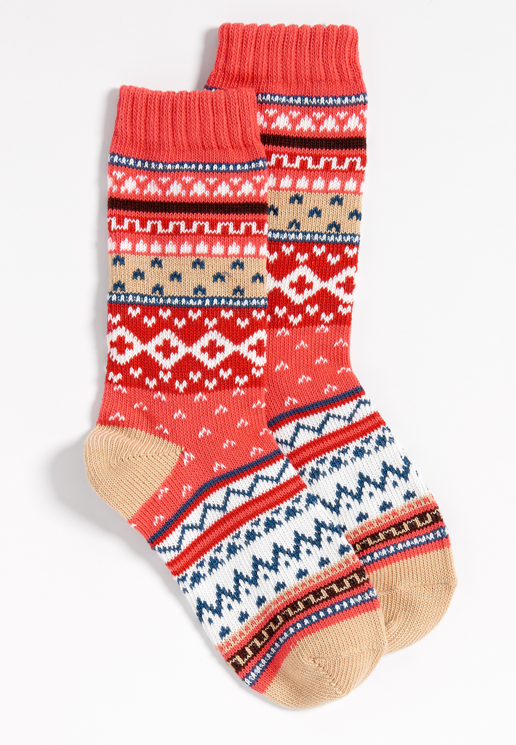 knit fairisle crew socks | maurices