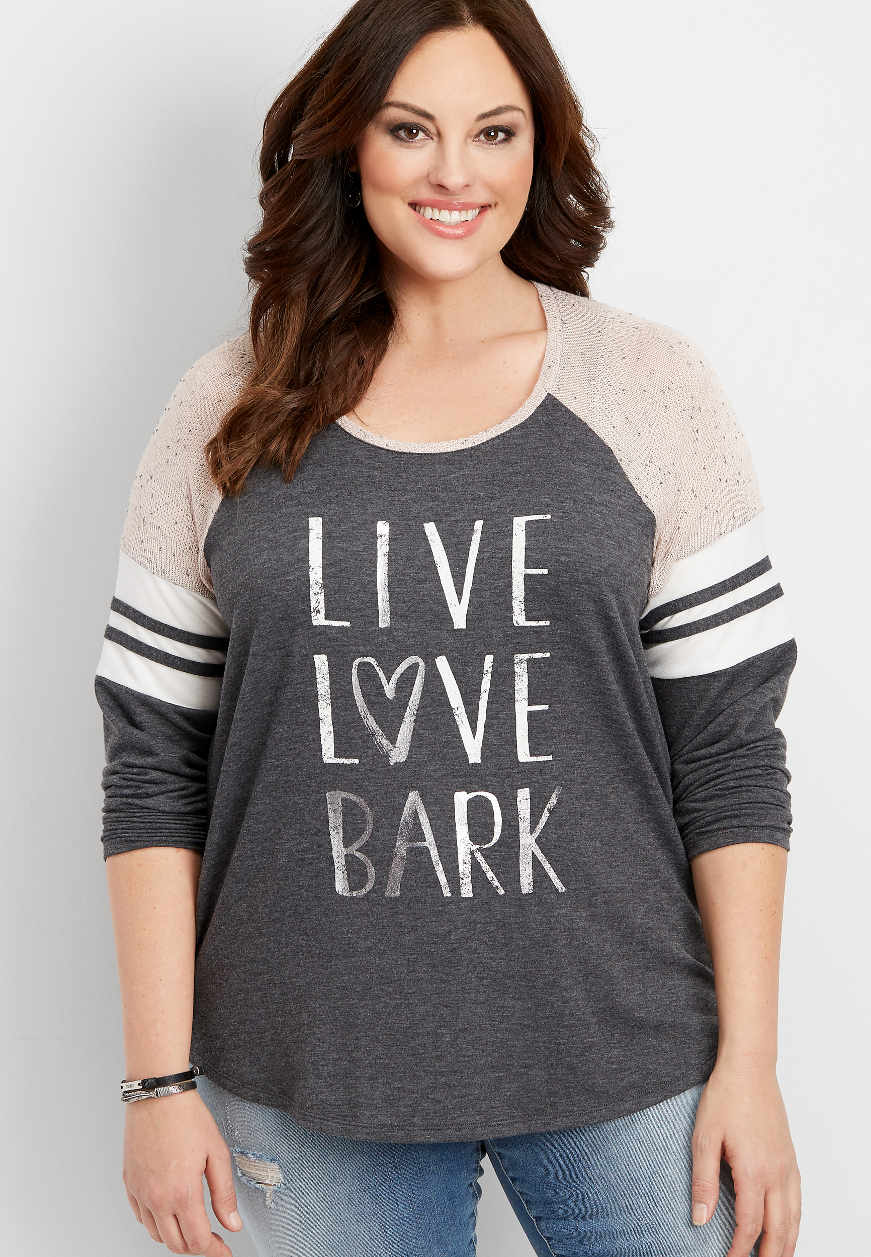 plus size live love bark graphic pullover | maurices
