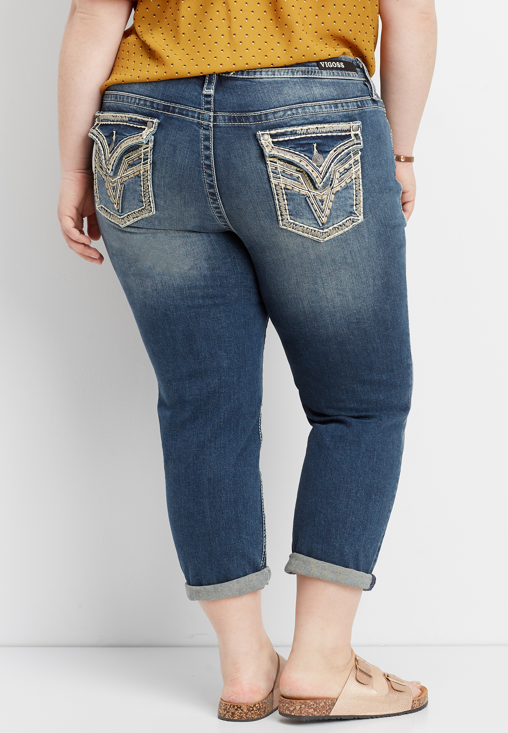 thick stitch boyfriend capri 