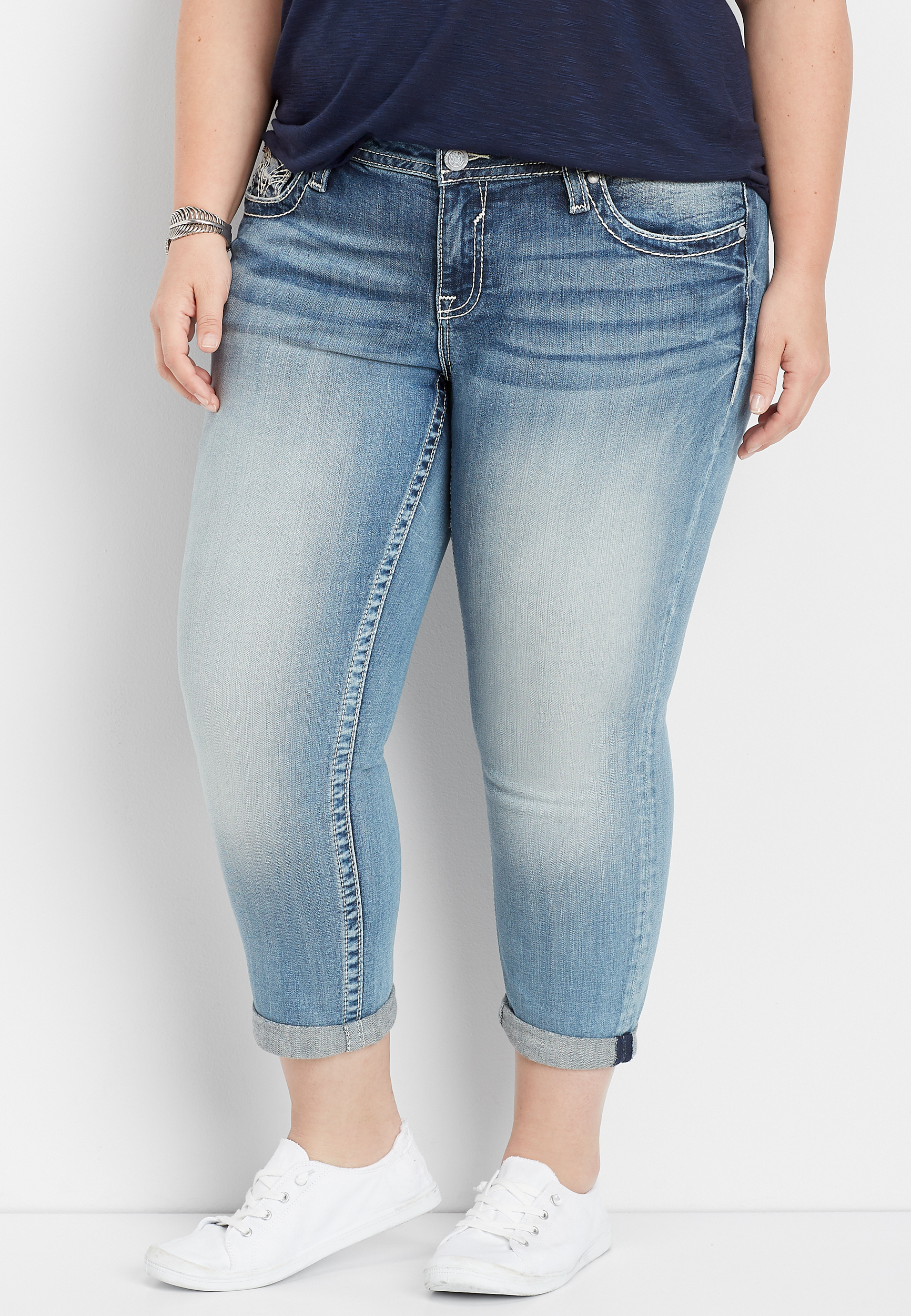 plus size Vigoss® pretty pocket capri maurices