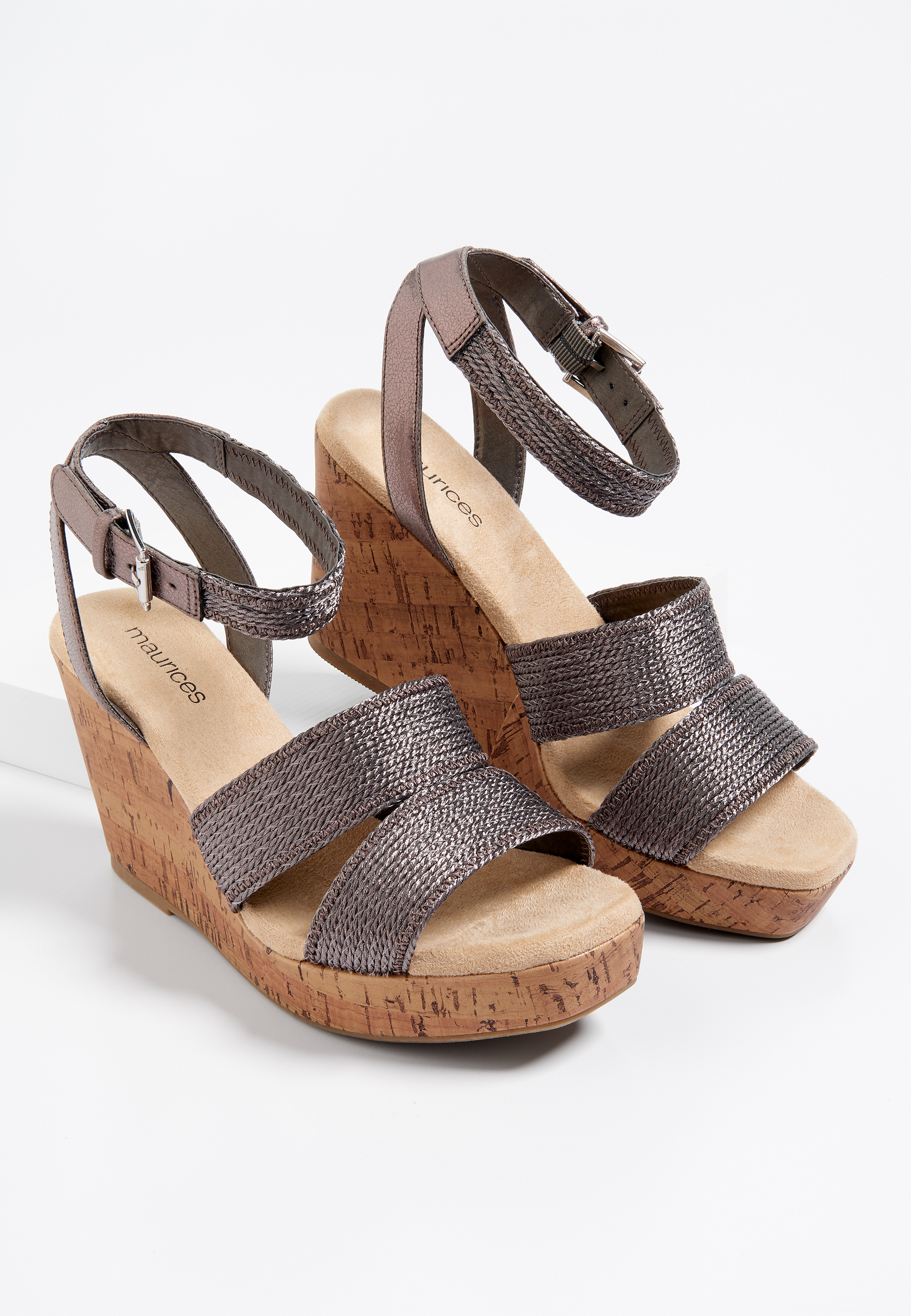 Edee shimmer cork wedge | maurices