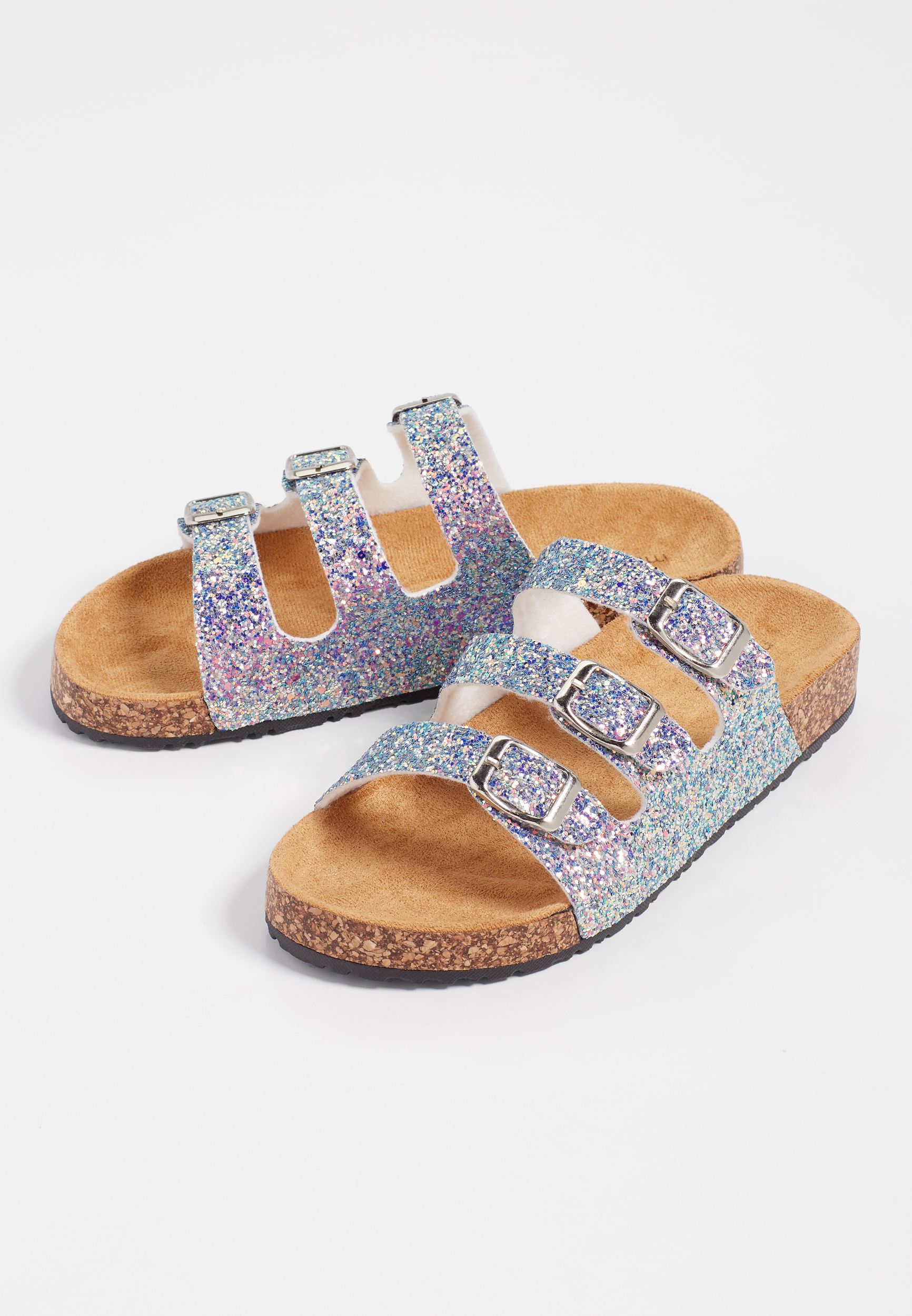 sparkly footbed sandals