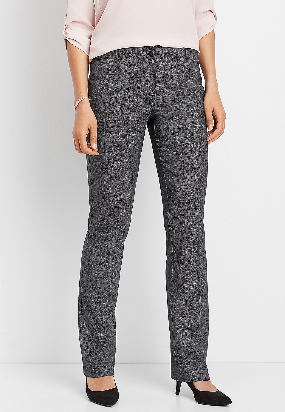 textured classic bootcut pant