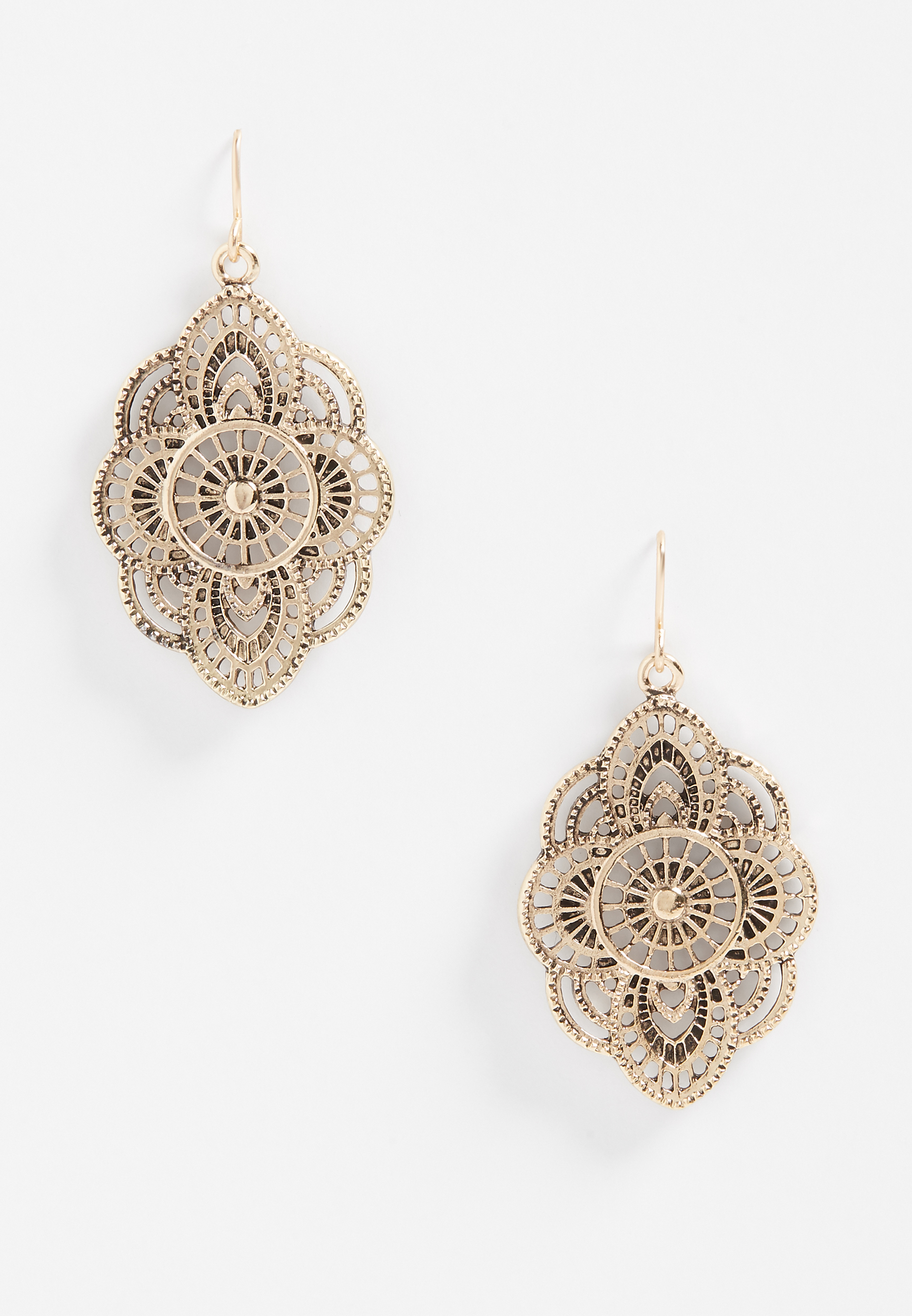 Goldtone Cutout Drop Earrings | maurices