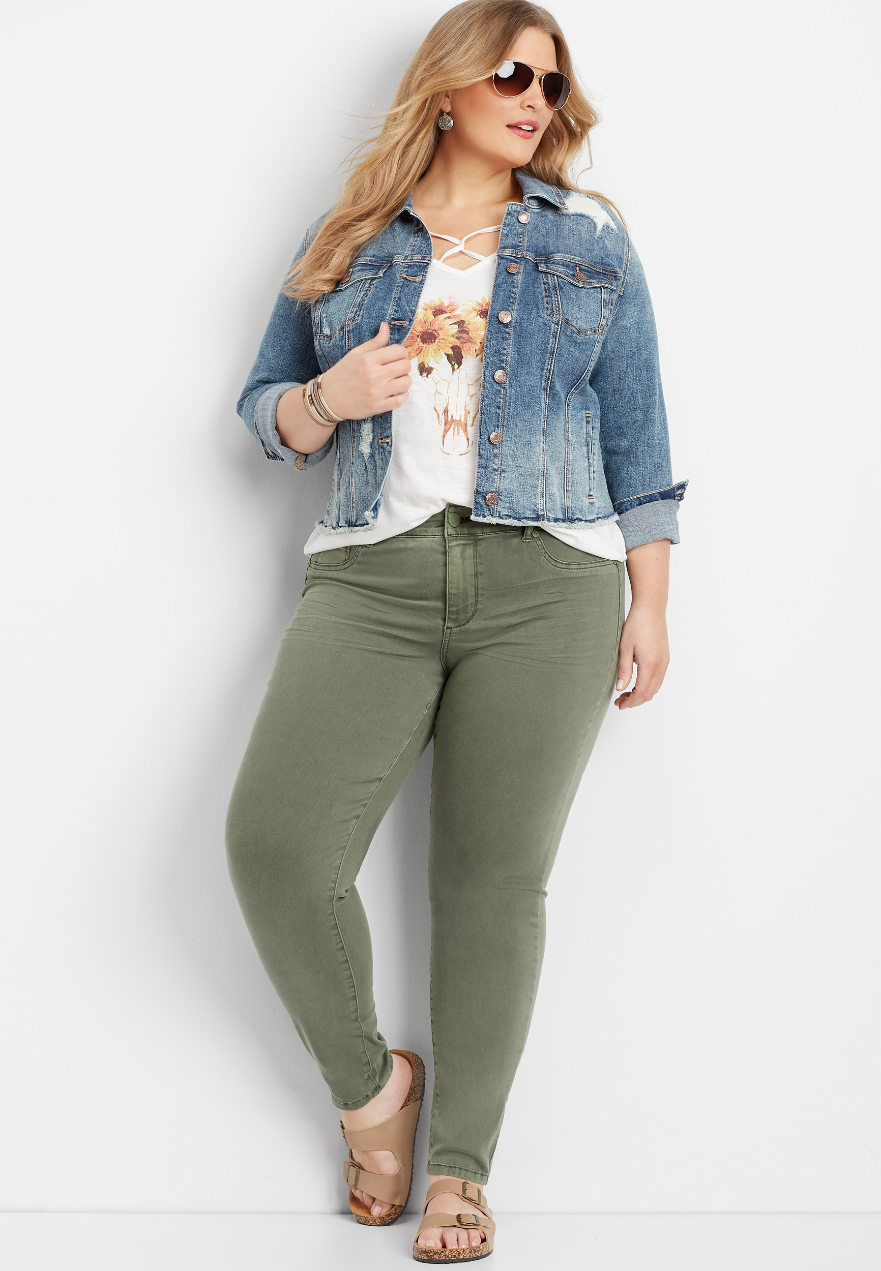 olive colored jeggings