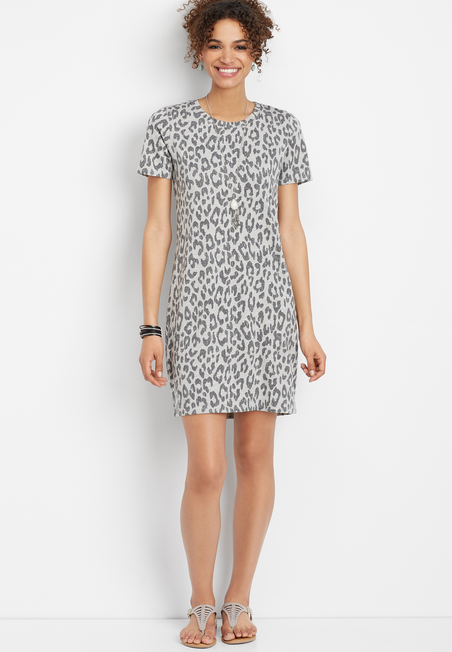 animal print t shirt dress