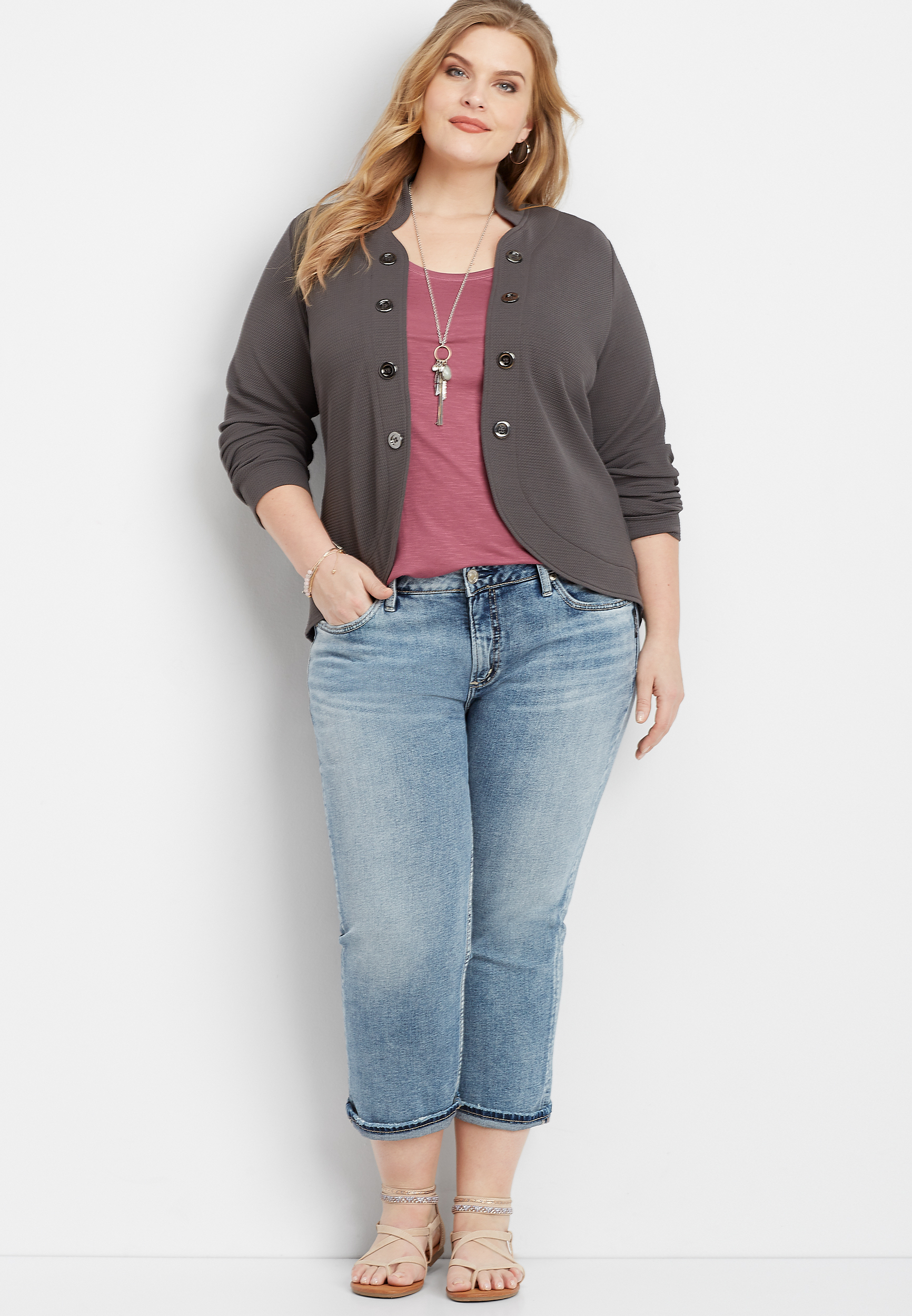 plus size Silver Jeans Co.® Suki light wash capri | maurices