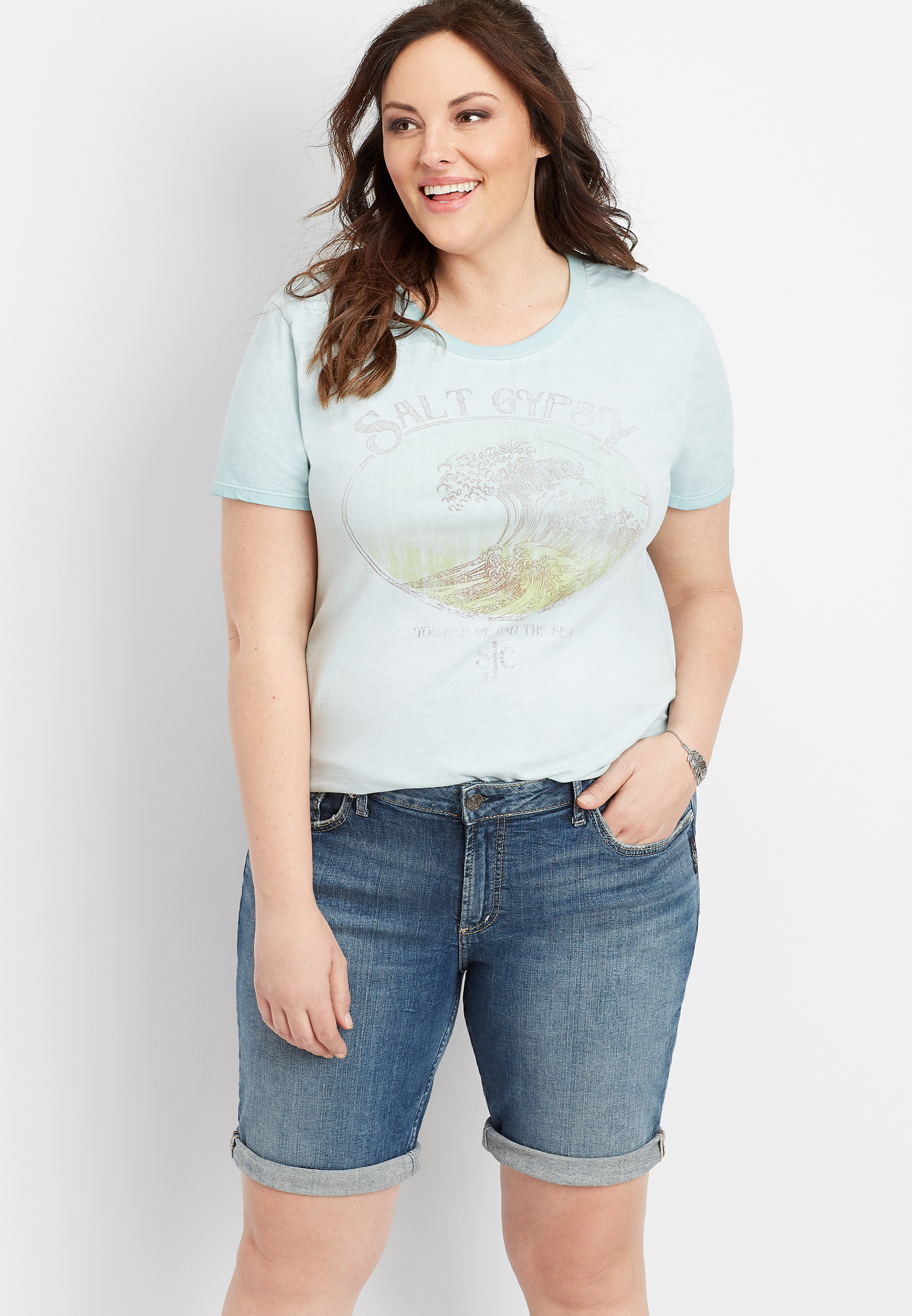 silver jean shorts plus size