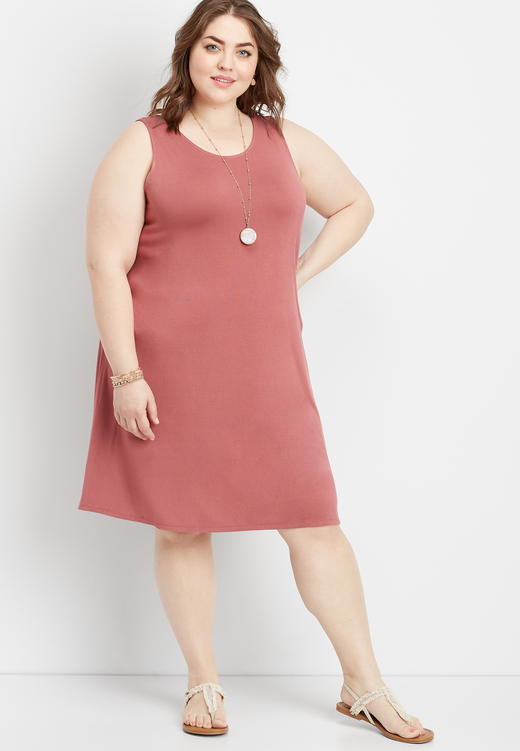 plus size 24/7 solid scoop neck tank dress | maurices