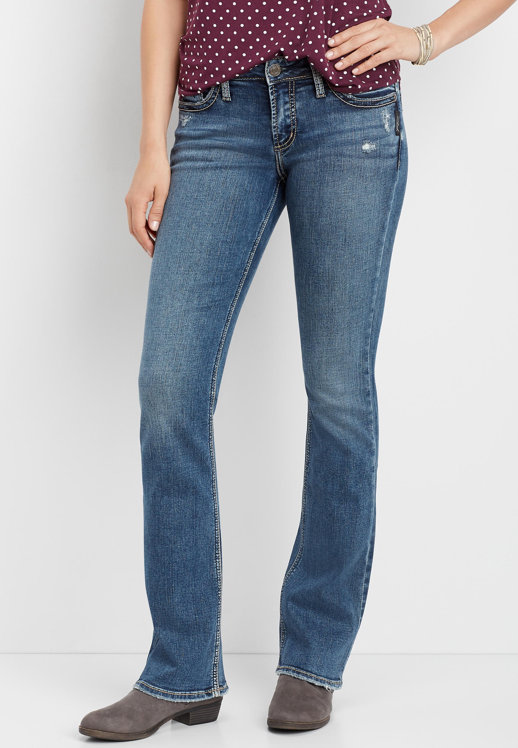 Silver Jeans Co.® Suki Faux Flap Pocket Slim Boot Jean | maurices
