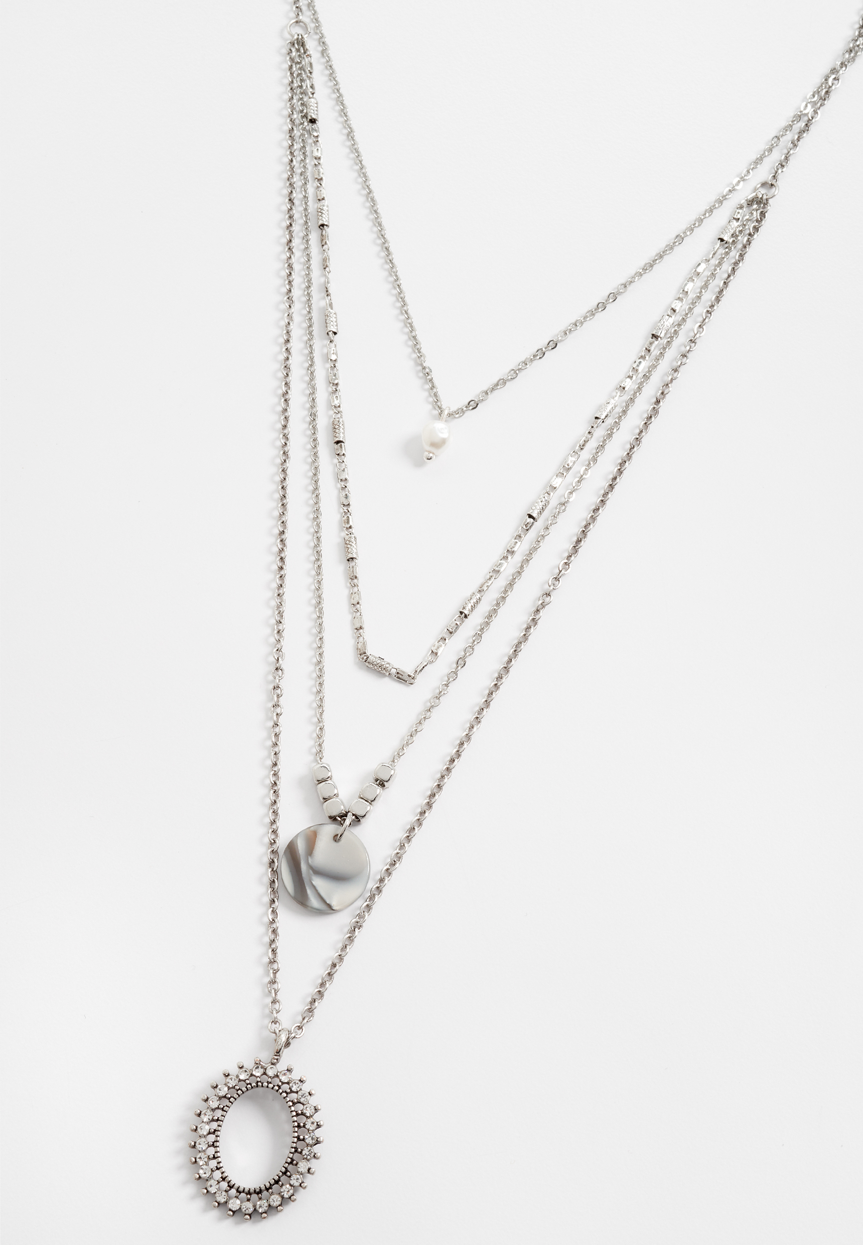 faux pearl layered necklace | maurices