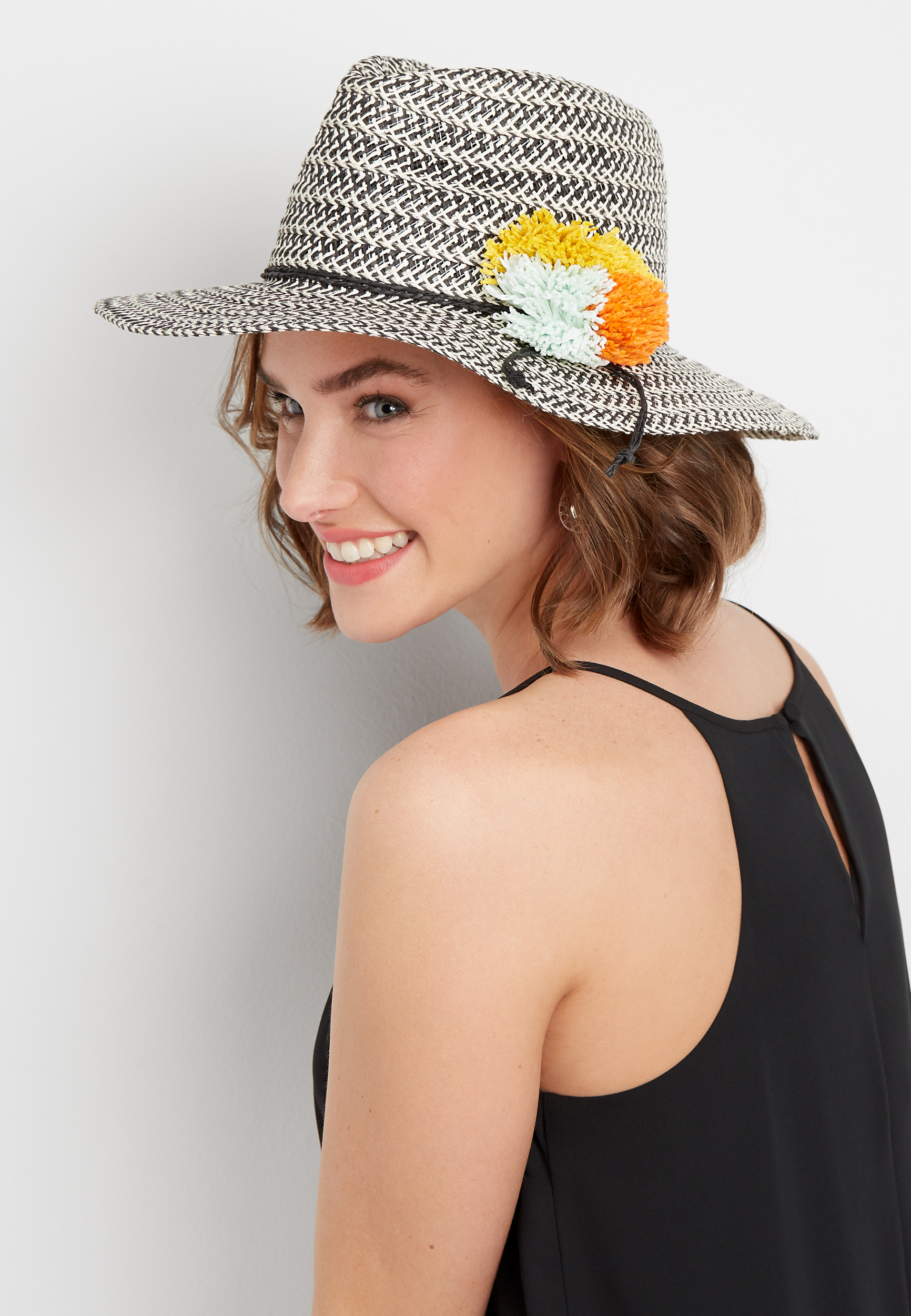 multi colored pom panama hat maurices