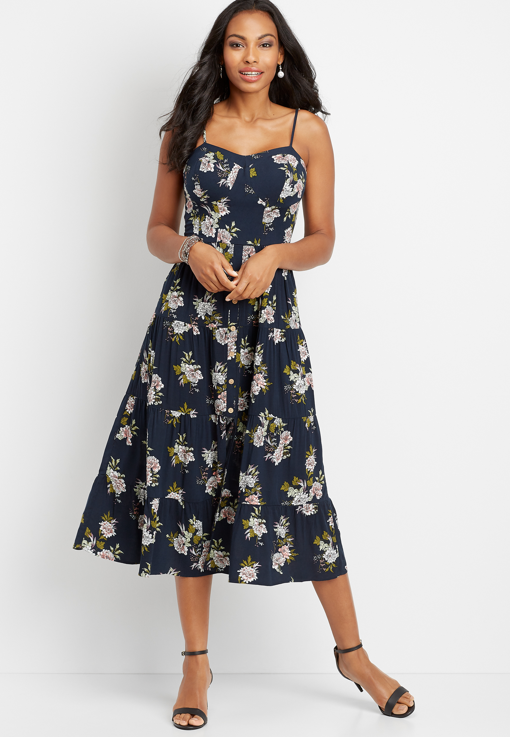 floral mid length dress