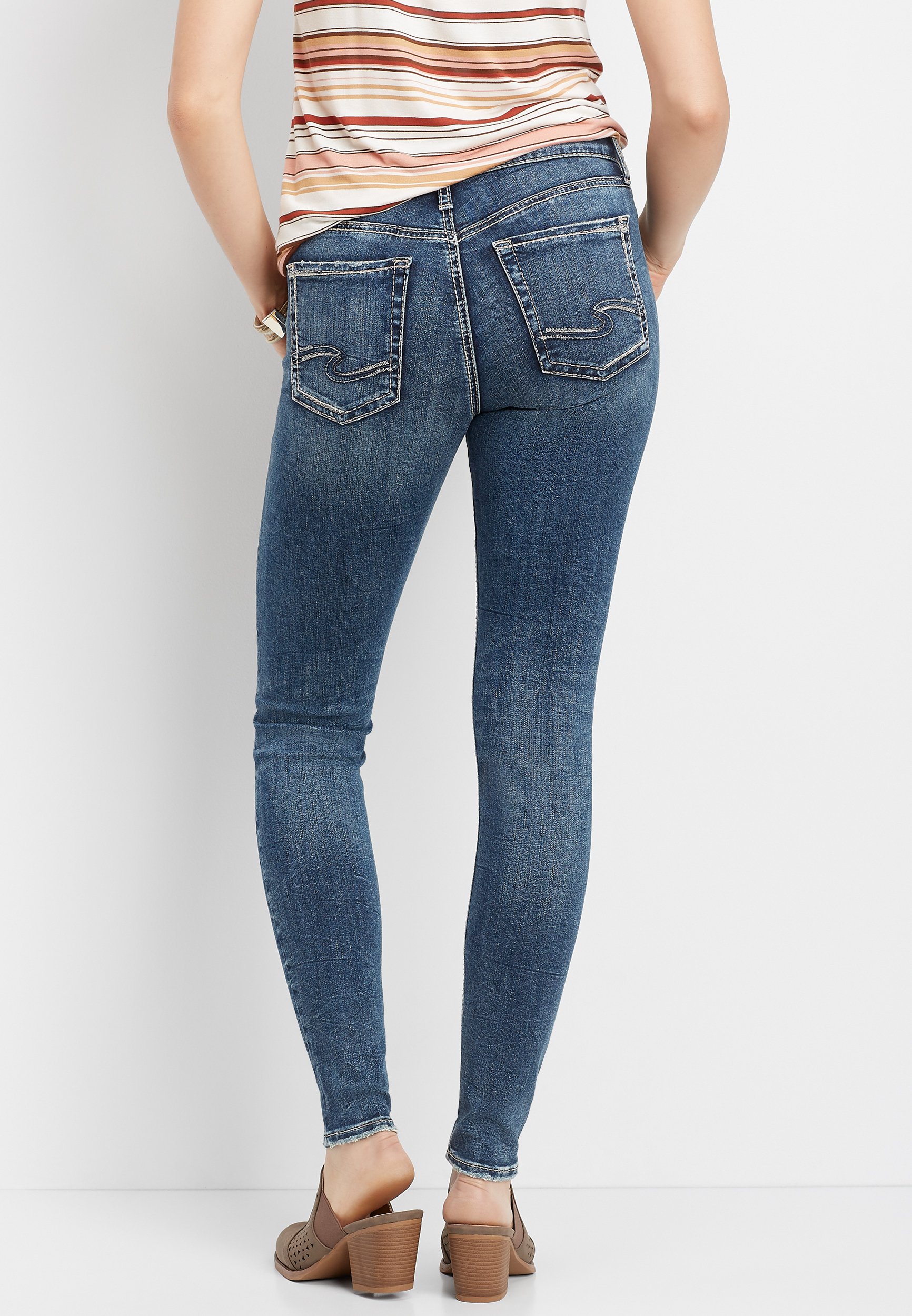 silver avery skinny jeans