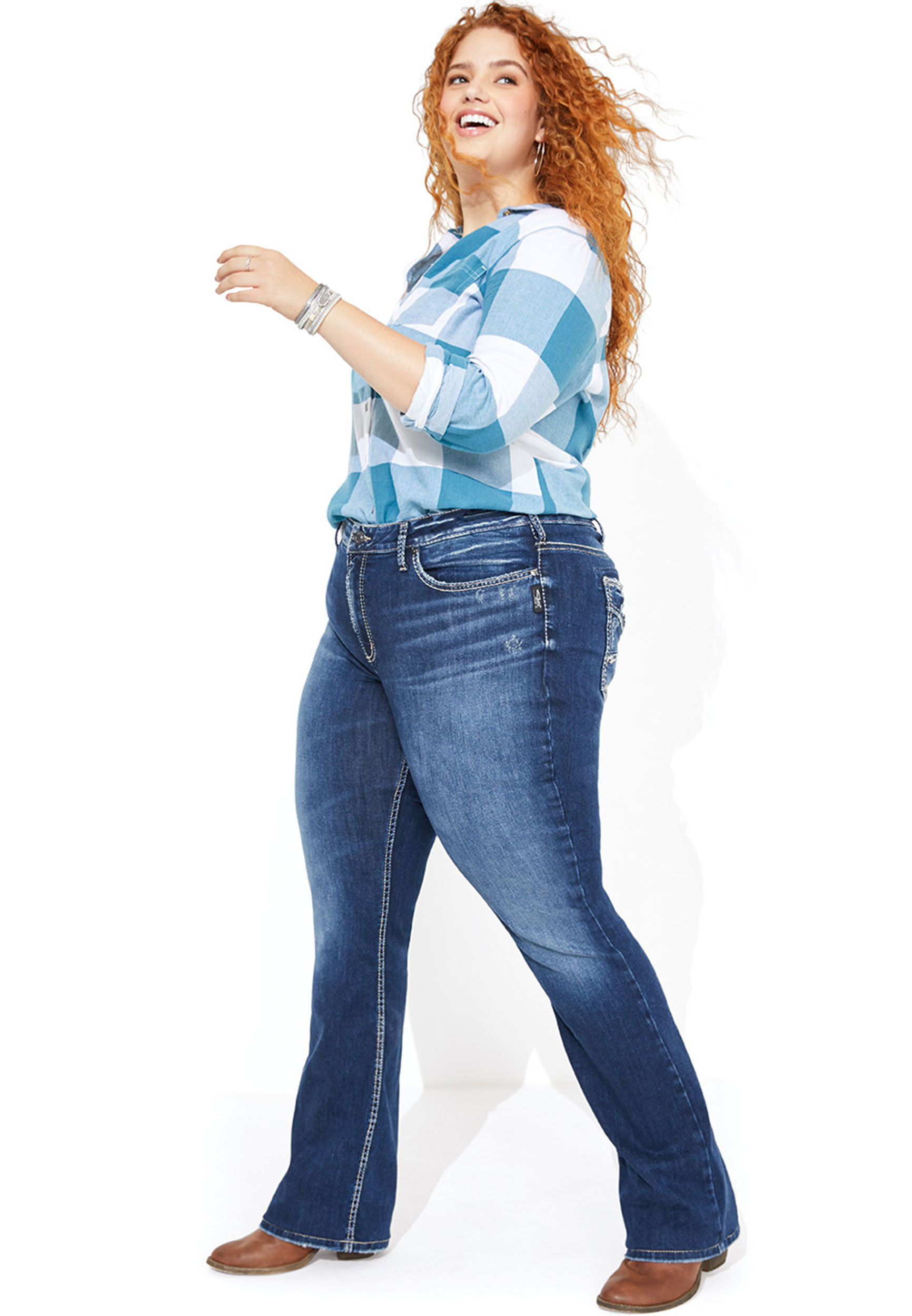 silver plus size jeans