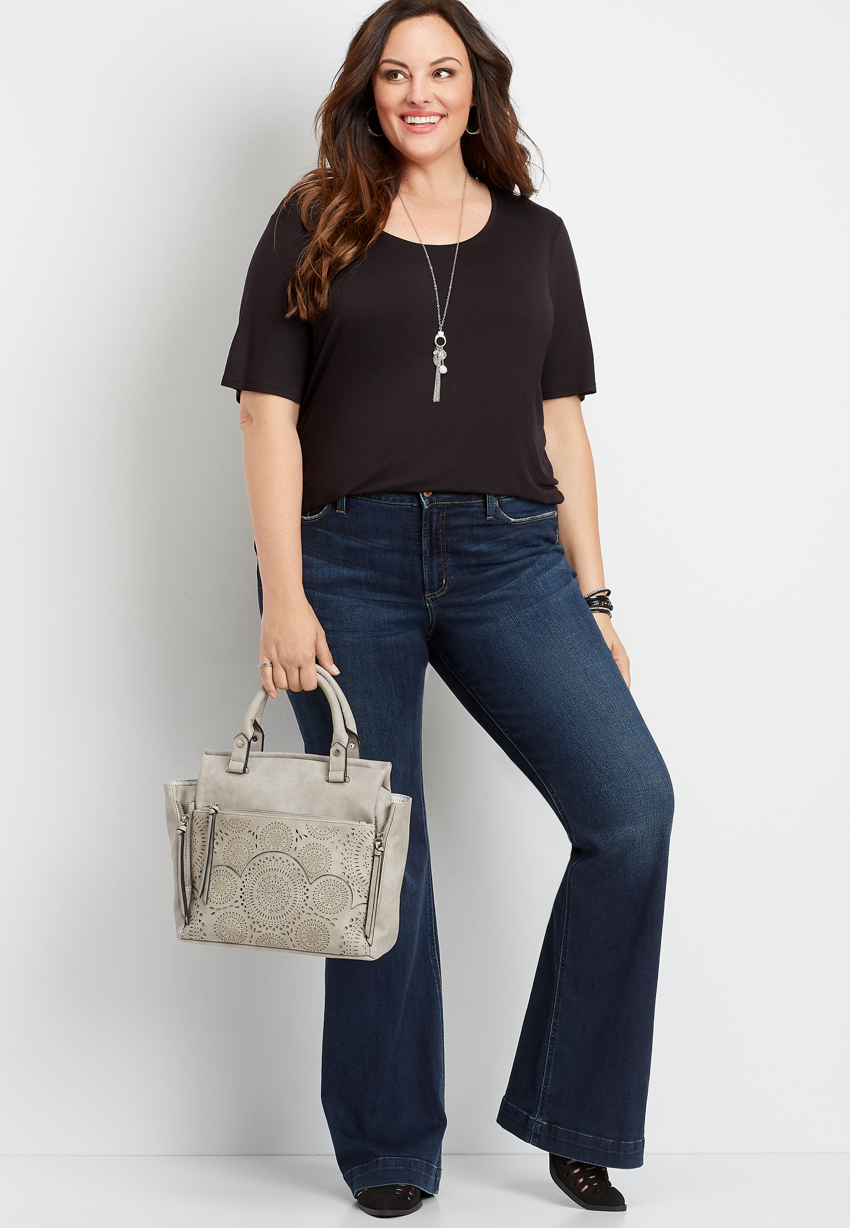plus size super flare jeans