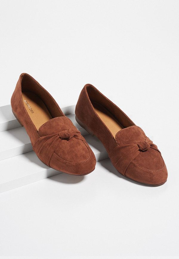 Bianca brown front knot flats | maurices
