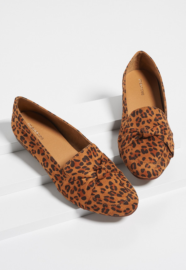 Bianca leopard print front knot flats | maurices