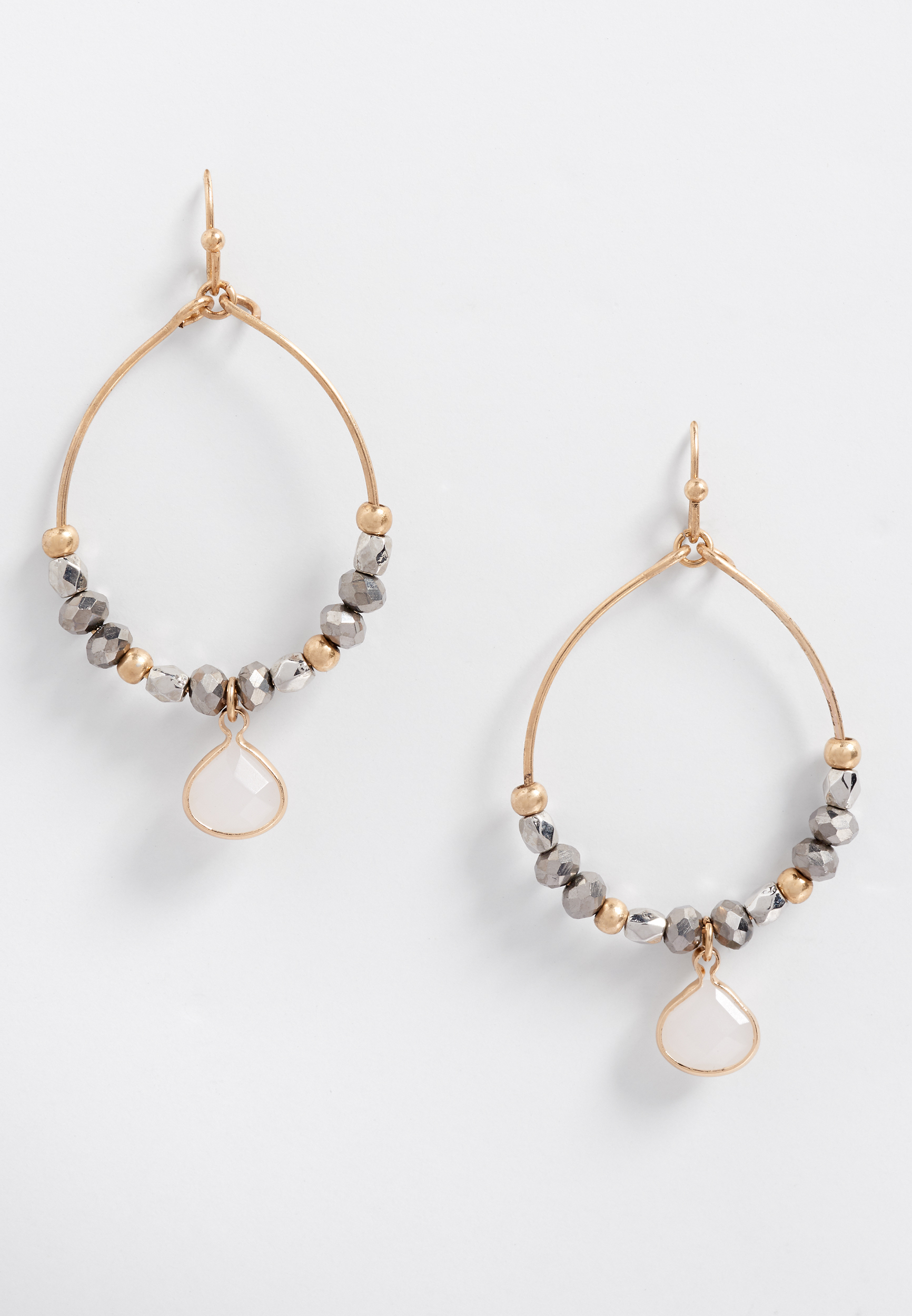 beaded stone hoop earring | maurices