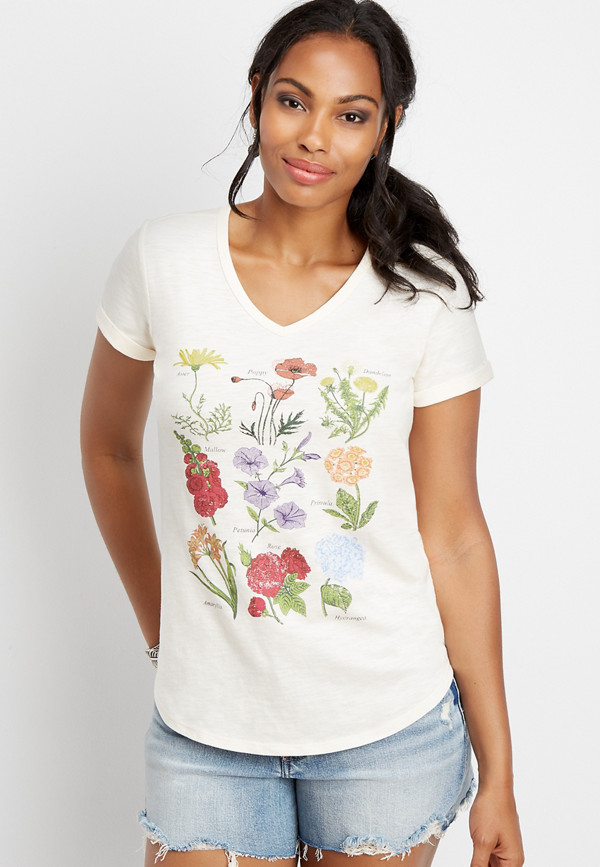 mixed flower graphic tee | maurices