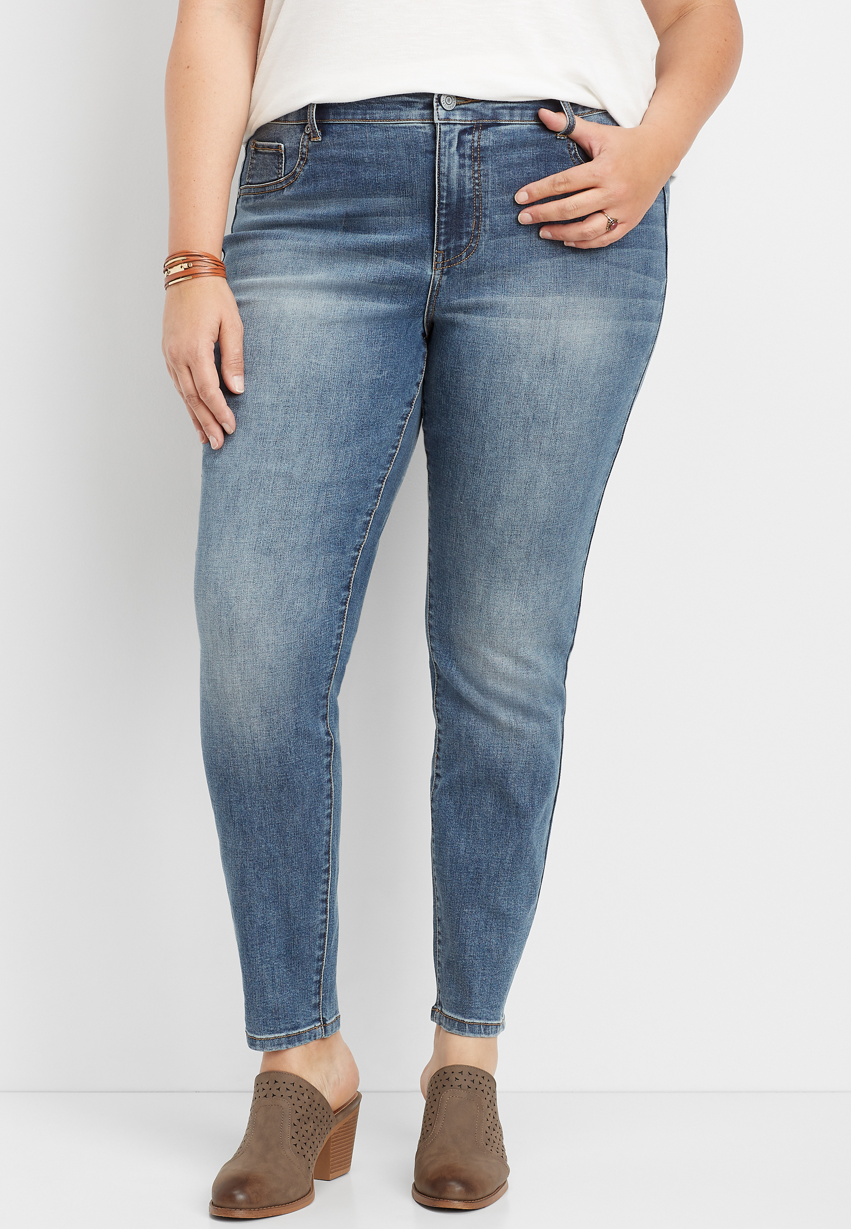 Plus Size DenimFlex™ Medium Wash High Rise Jegging | maurices