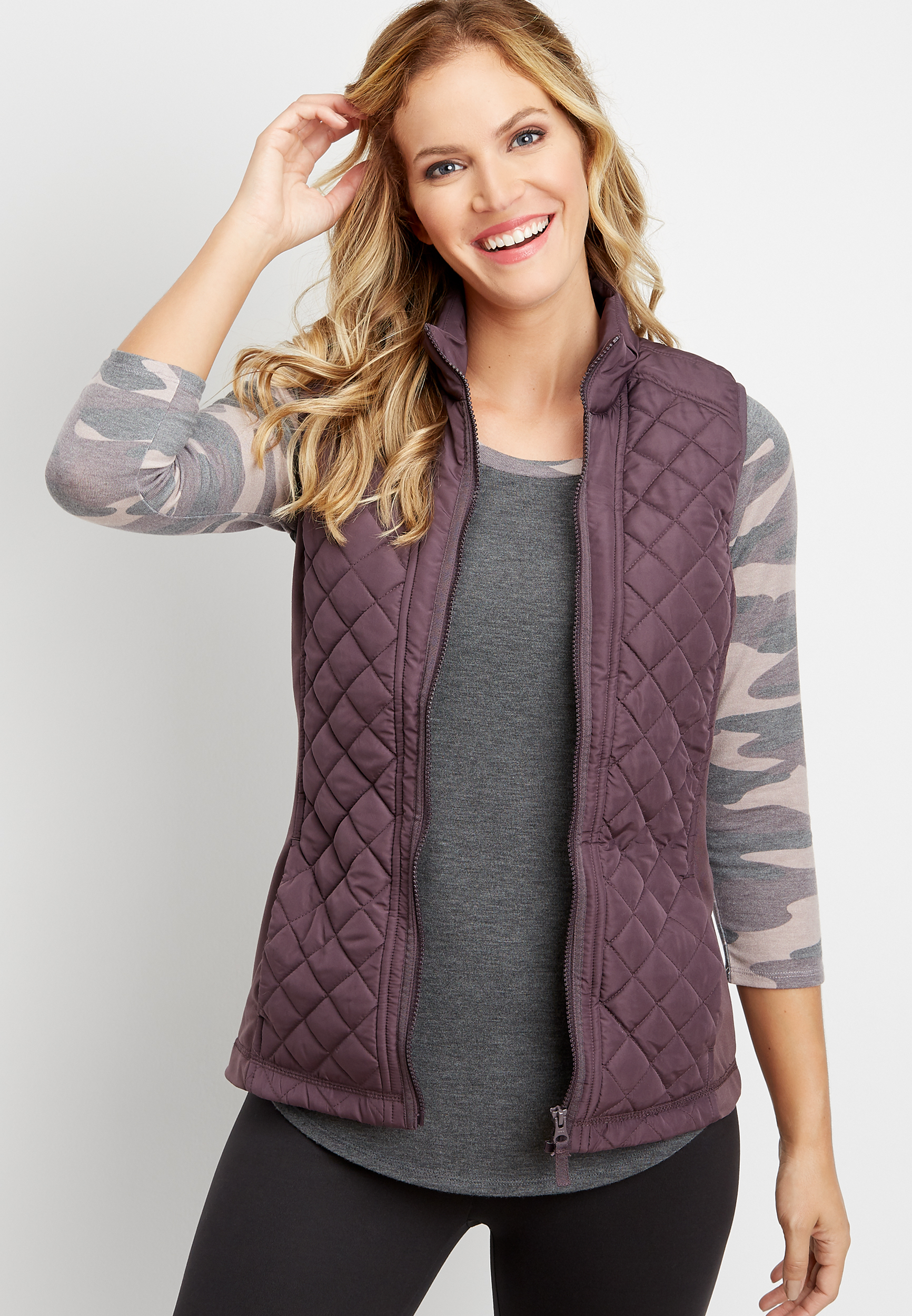 solid active puffer vest | maurices