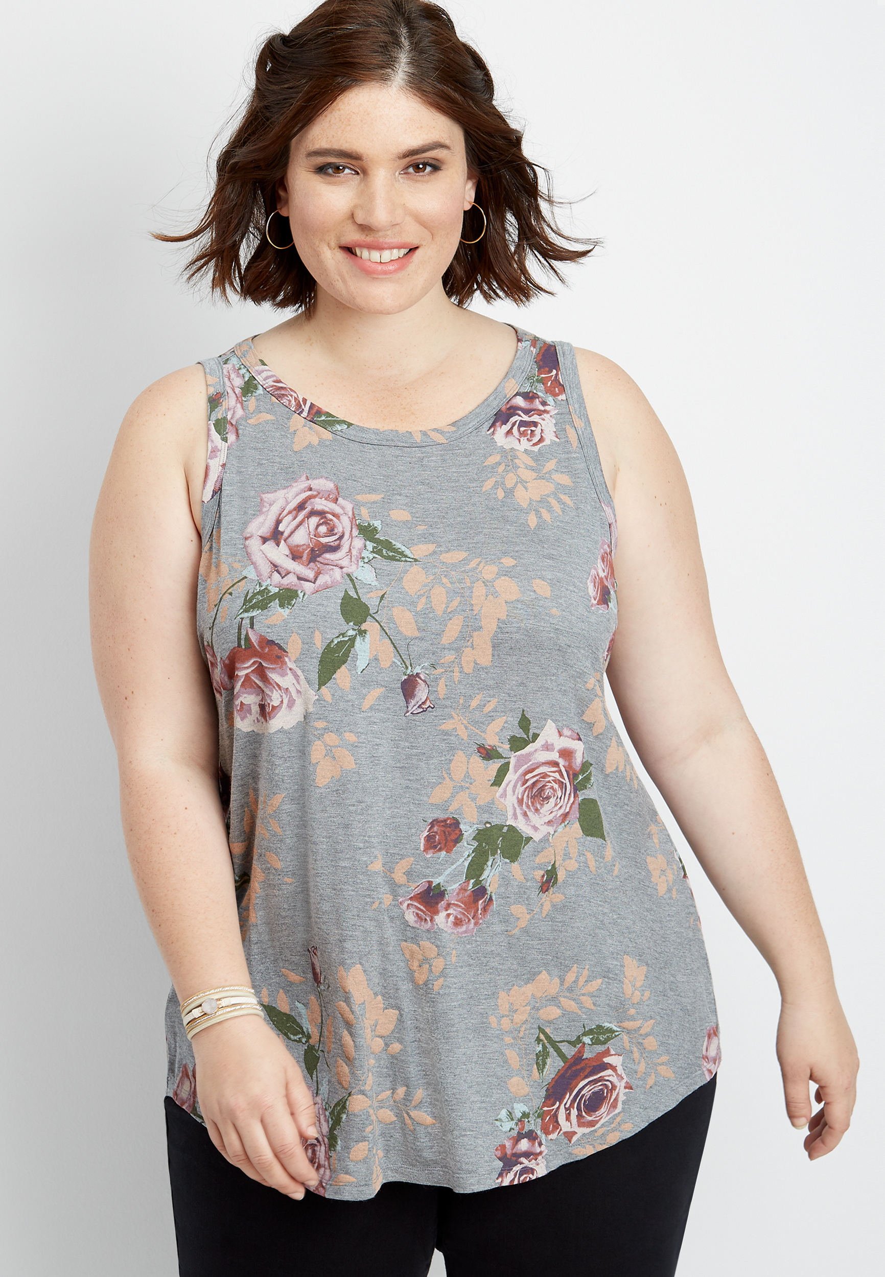 plus size 24/7 rose high neck tank | maurices