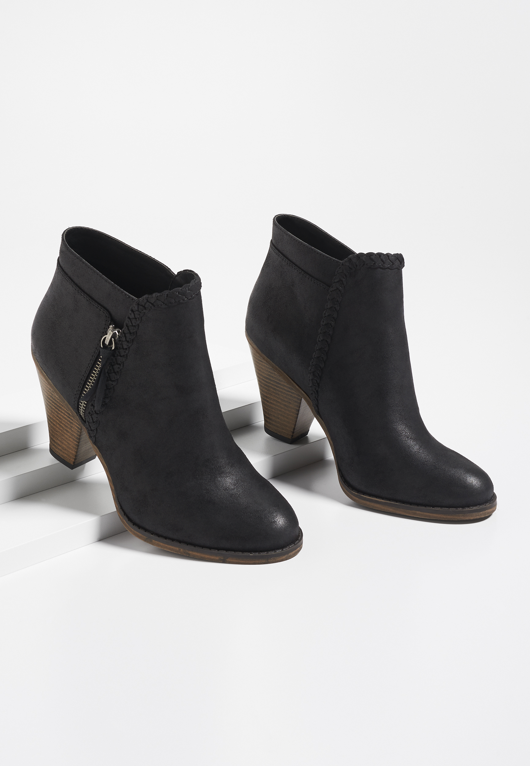 maurices black ankle boots