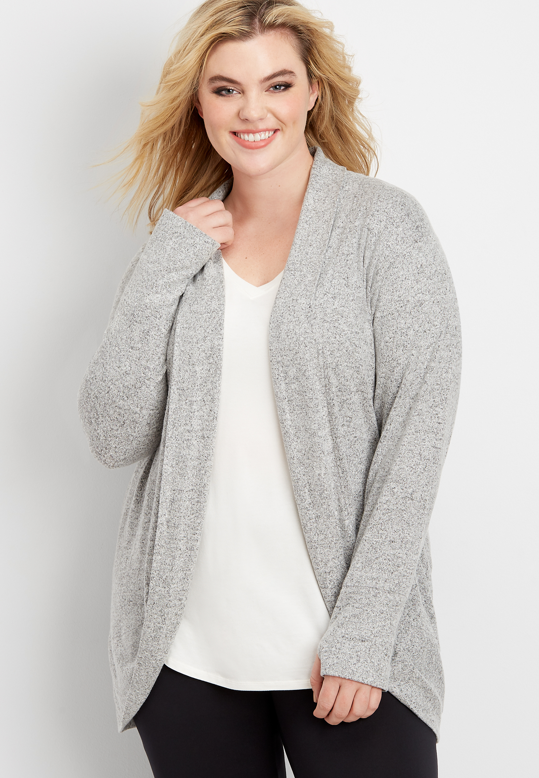 plus size cocoon long sleeve cardigan | maurices
