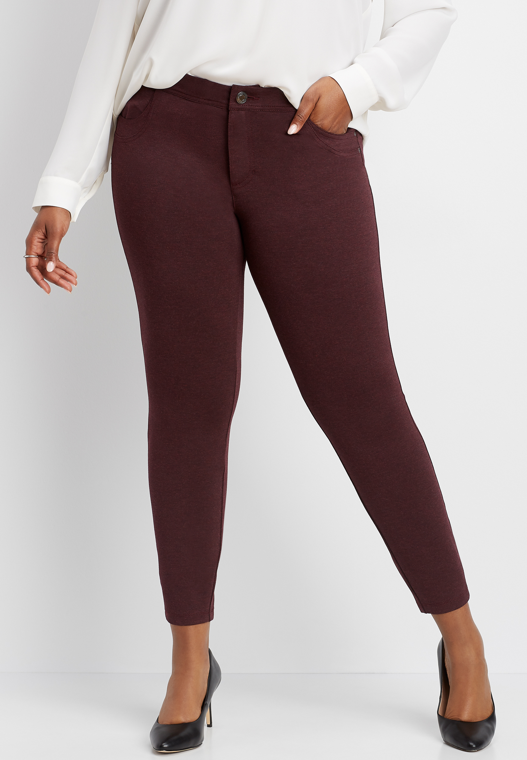 plus size ponte knit skinny pant | maurices