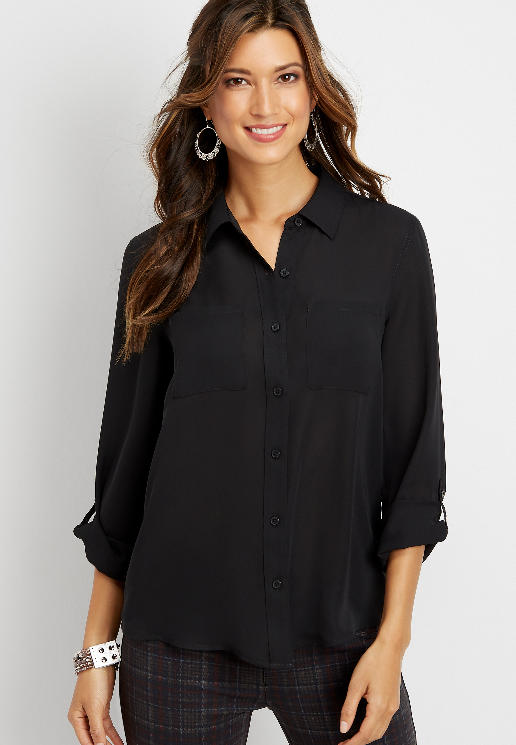 maurices black tops
