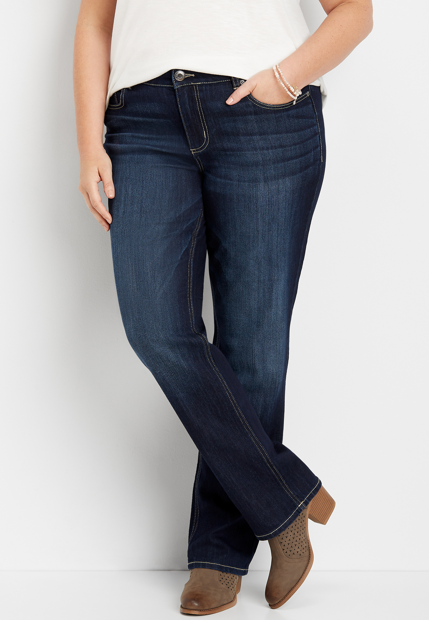 plus size DenimFlex™ dark wash straight leg jean | maurices
