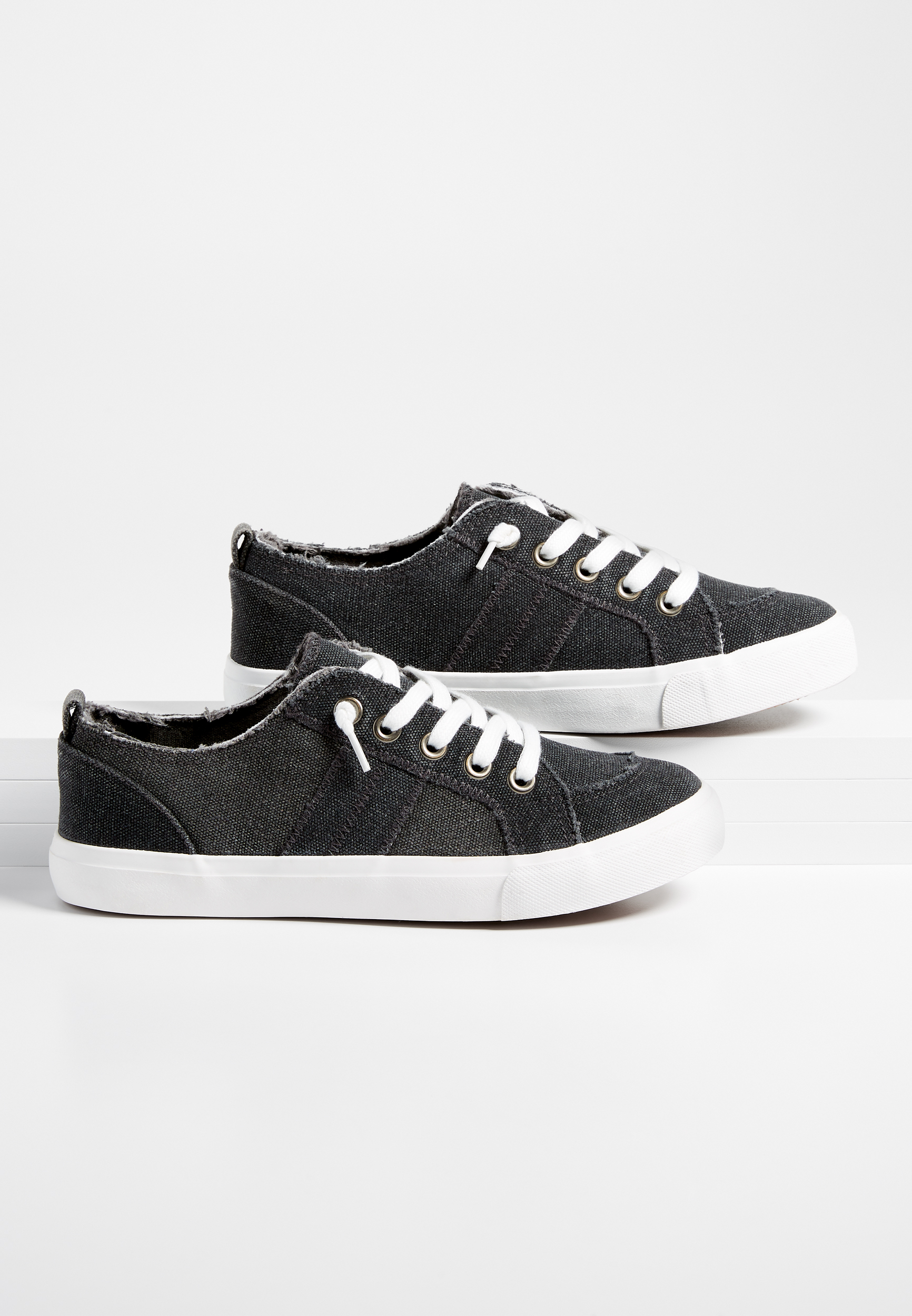 Betsy raw edge canvas sneaker | maurices