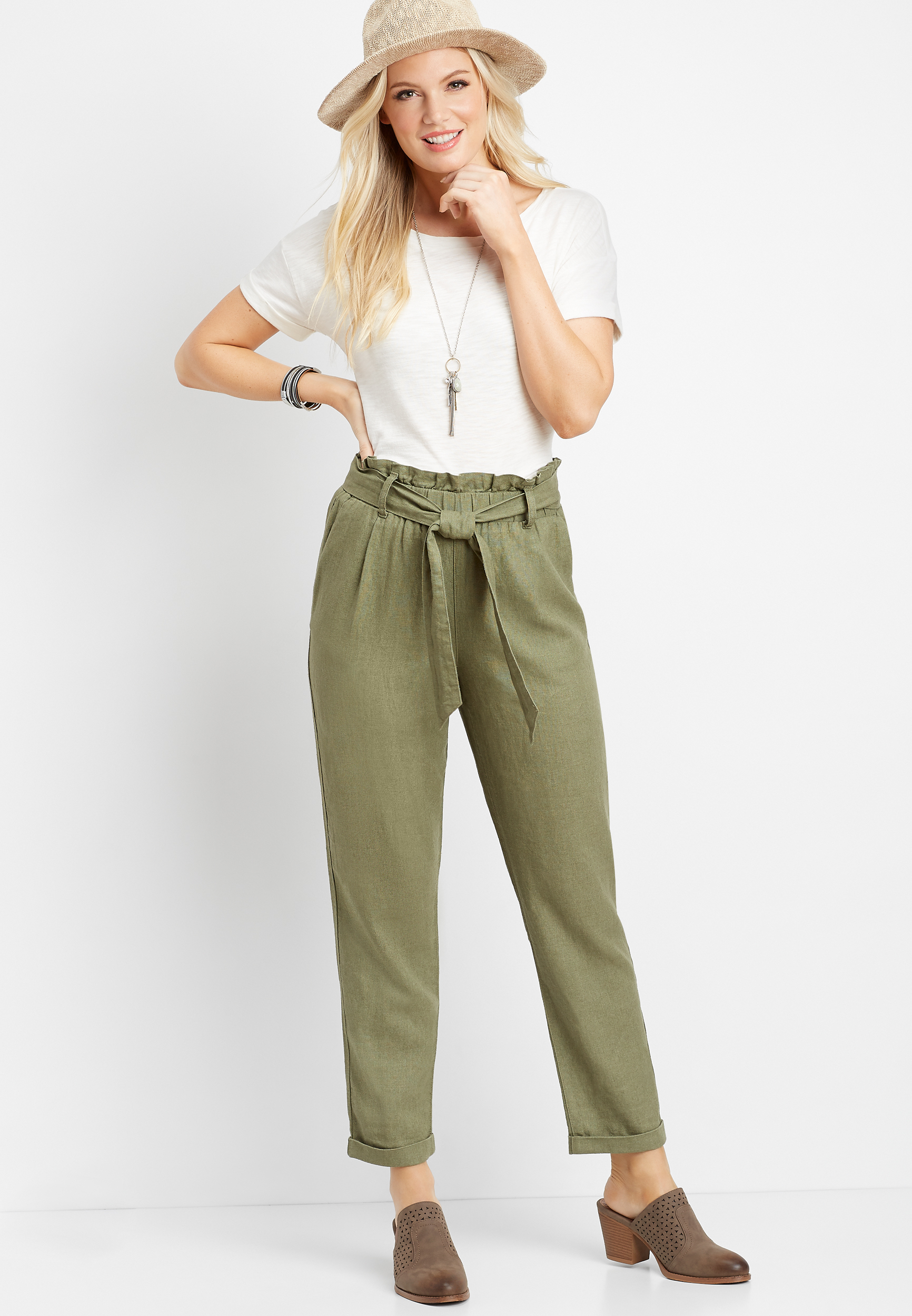 full length paper bag pants