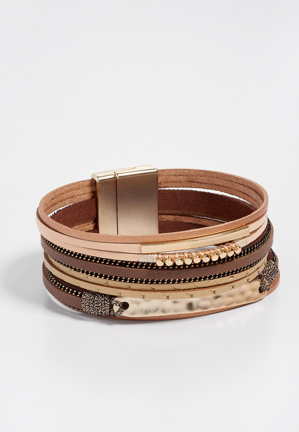Brown Multi Row Magnetic Bracelet | maurices