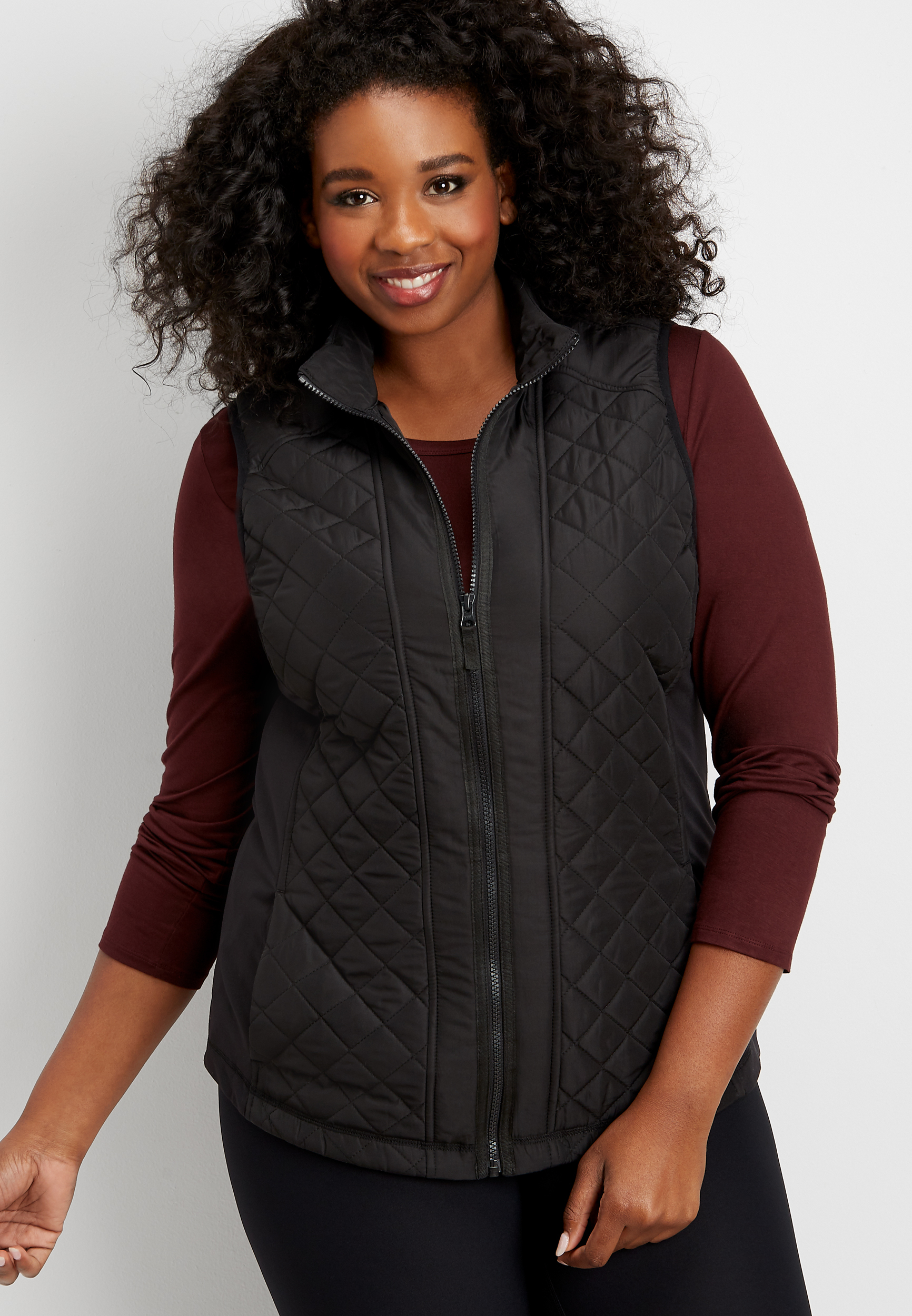 plus solid active puffer vest | maurices