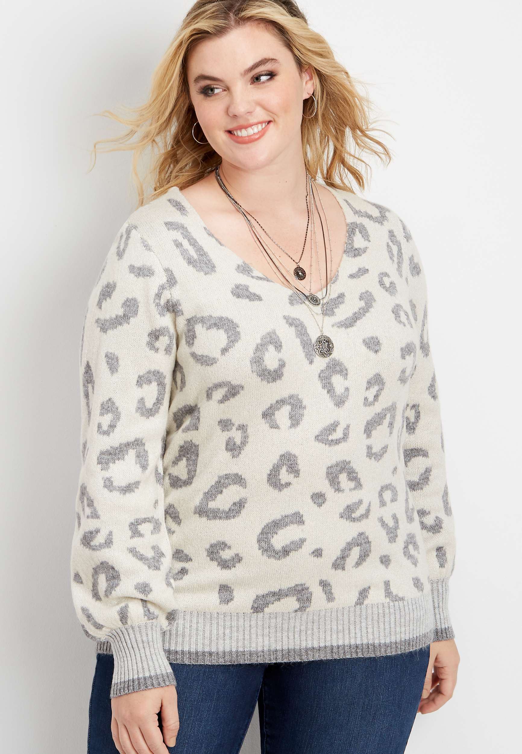 plus size leopard sweatshirt