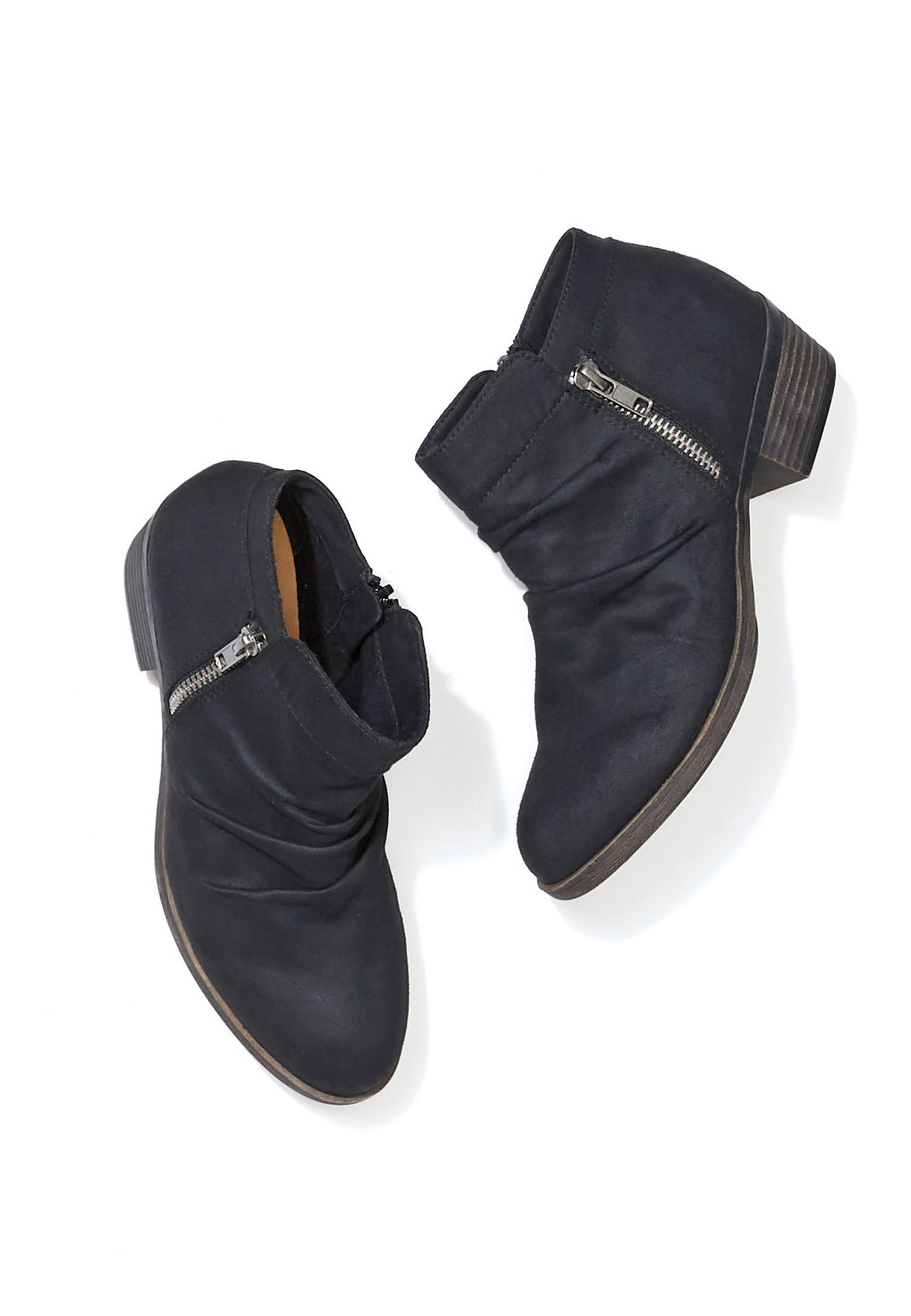 black scrunch booties