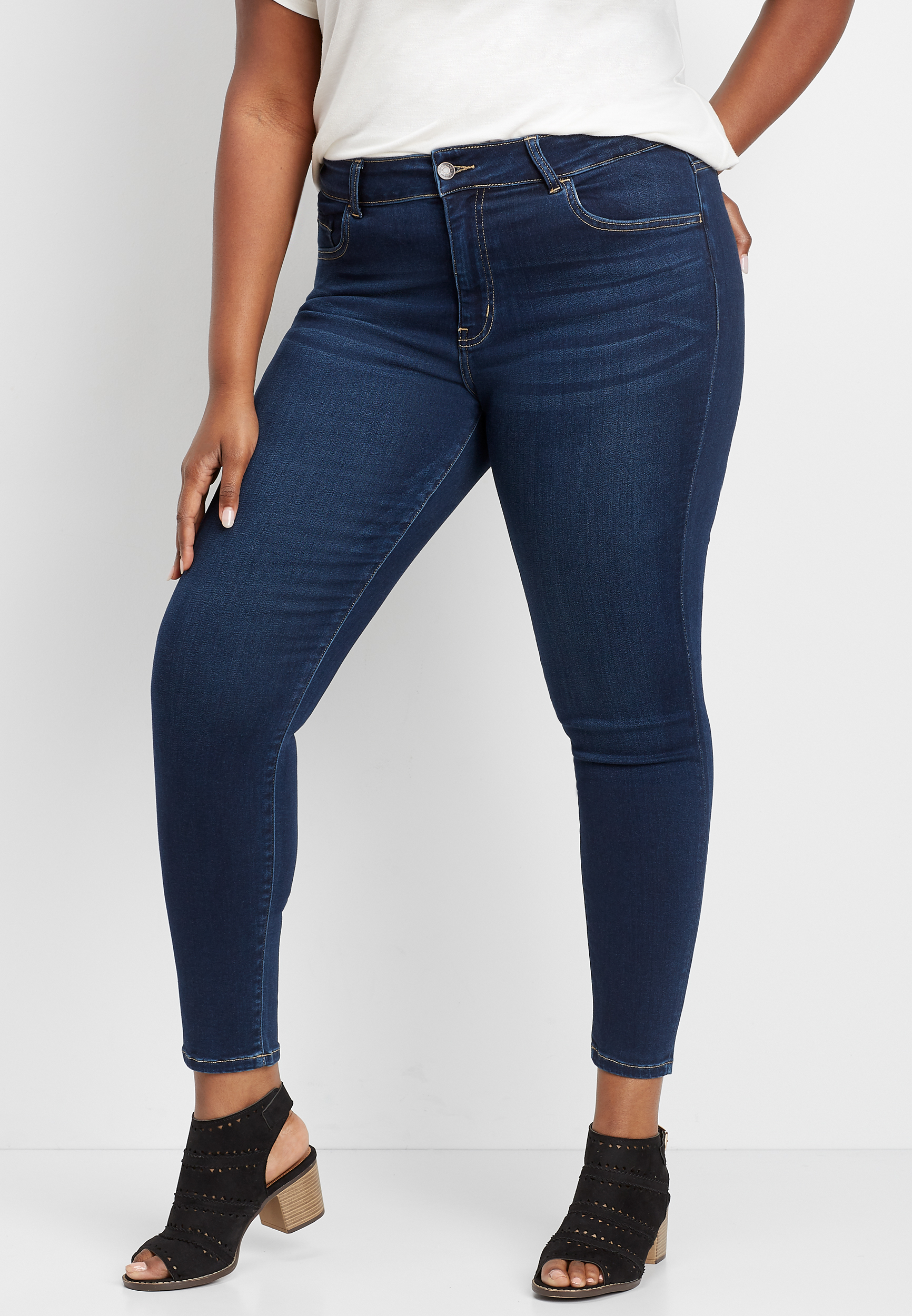 Plus Size Flying Monkey™ High Rise Dark Super Soft Skinny Jean | maurices