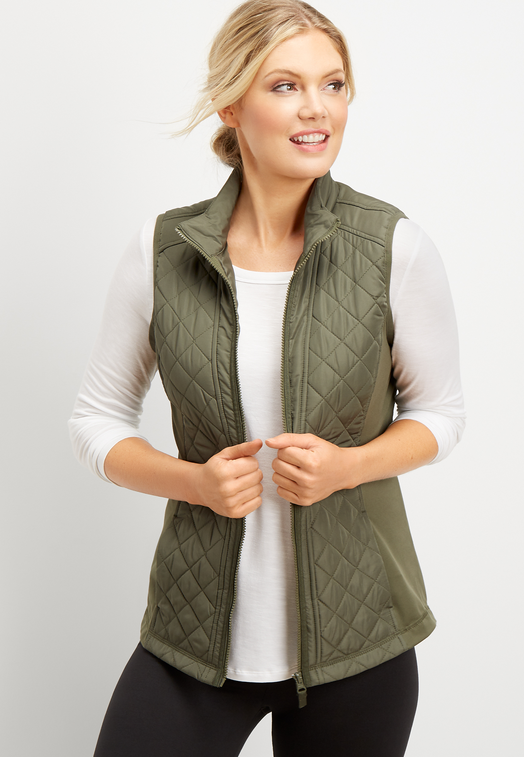 solid active puffer vest | maurices