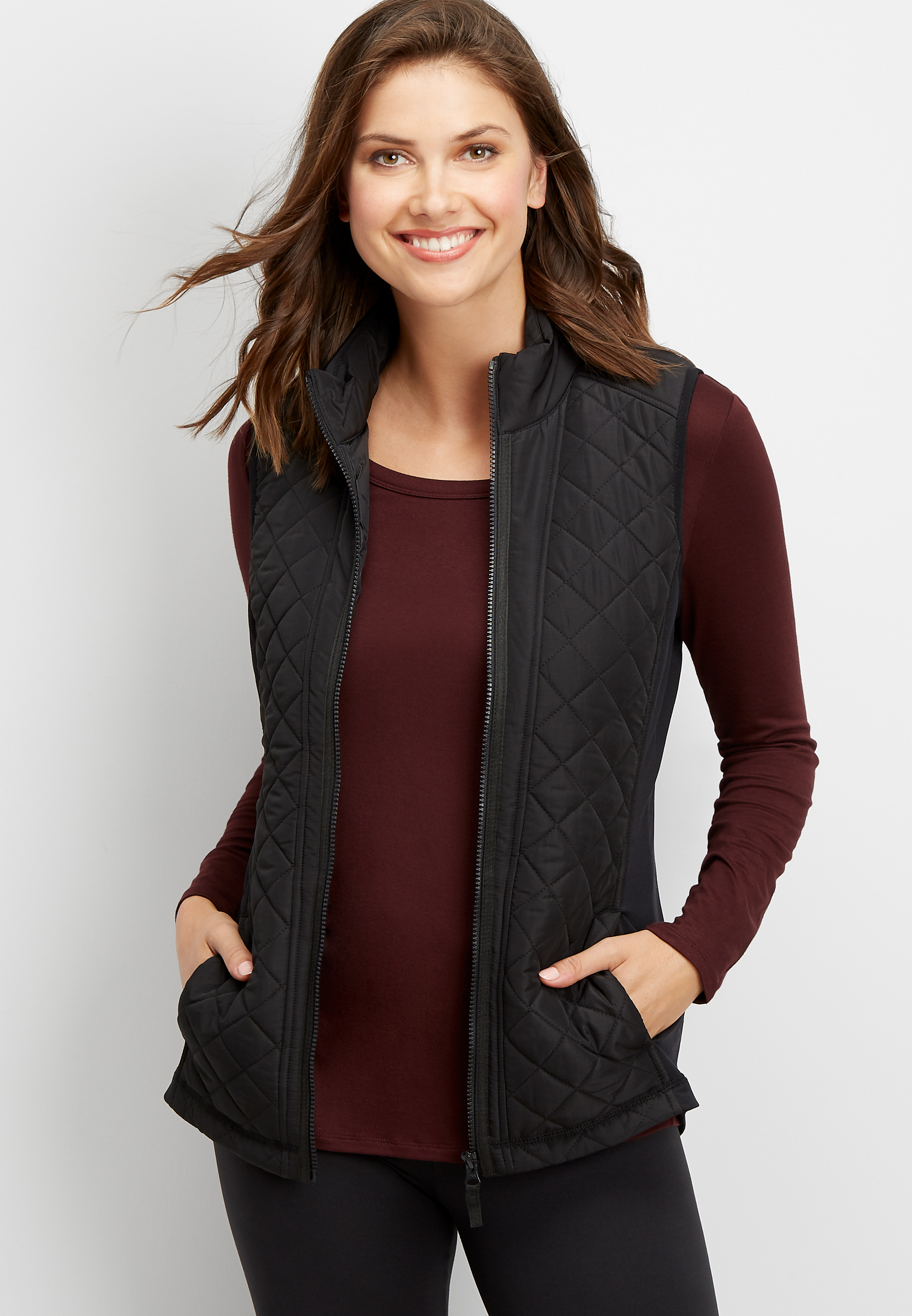 solid active puffer vest | maurices